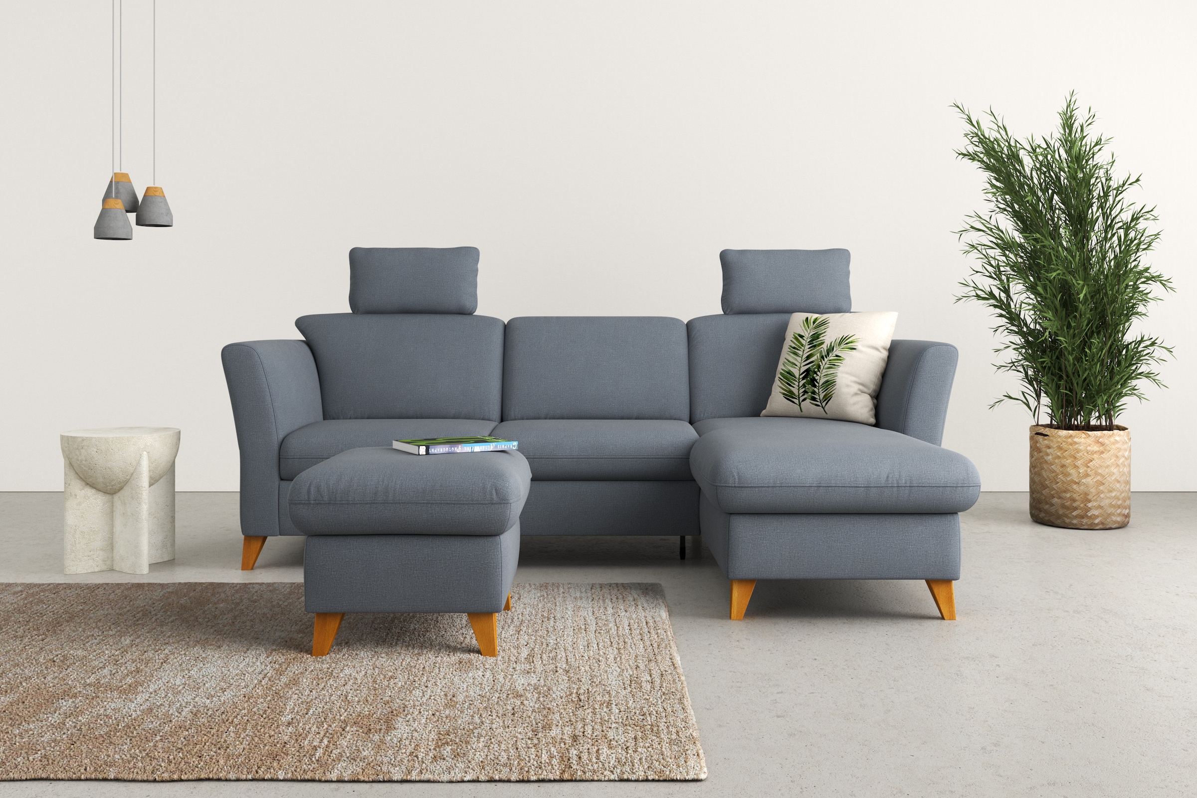 Home affaire Ecksofa "Trelleborg L-Form" Federkern-Polsterung, wahlweise mit Schlaffunktion und Bettkasten
