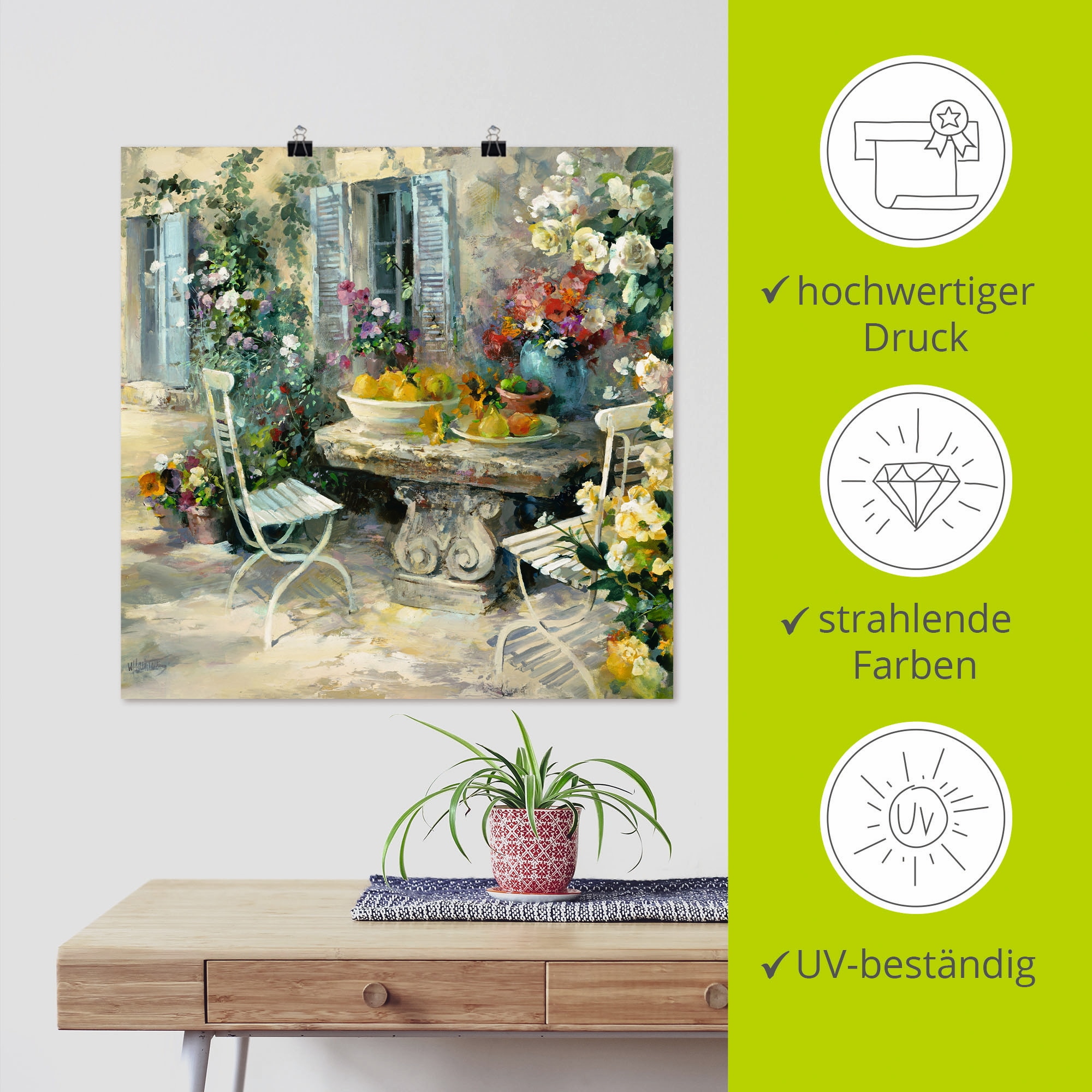 Artland Wandbild »Idyllischer Garten«, Garten, (1 St.), als Leinwandbild, Poster, Wandaufkleber in verschied. Größen