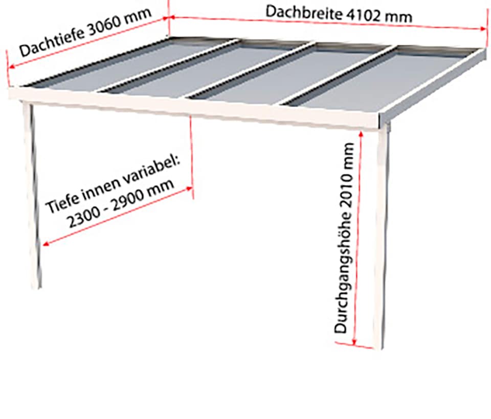 GUTTA Terrassendach »Premium«, BxT: 410x306 cm, Dach Polycarbonat klar