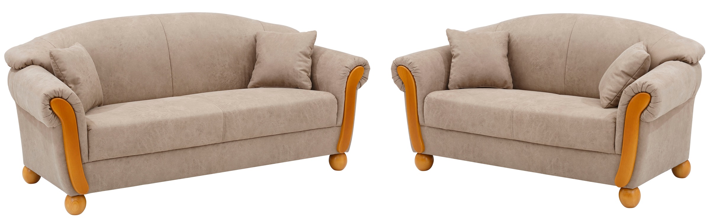 Home affaire 3-Sitzer "Milano und 2-Sitzer Set. Federkern, bequem, zeitlos" 2-Sitzer und 3-Sitzer, incl. Zierkissen