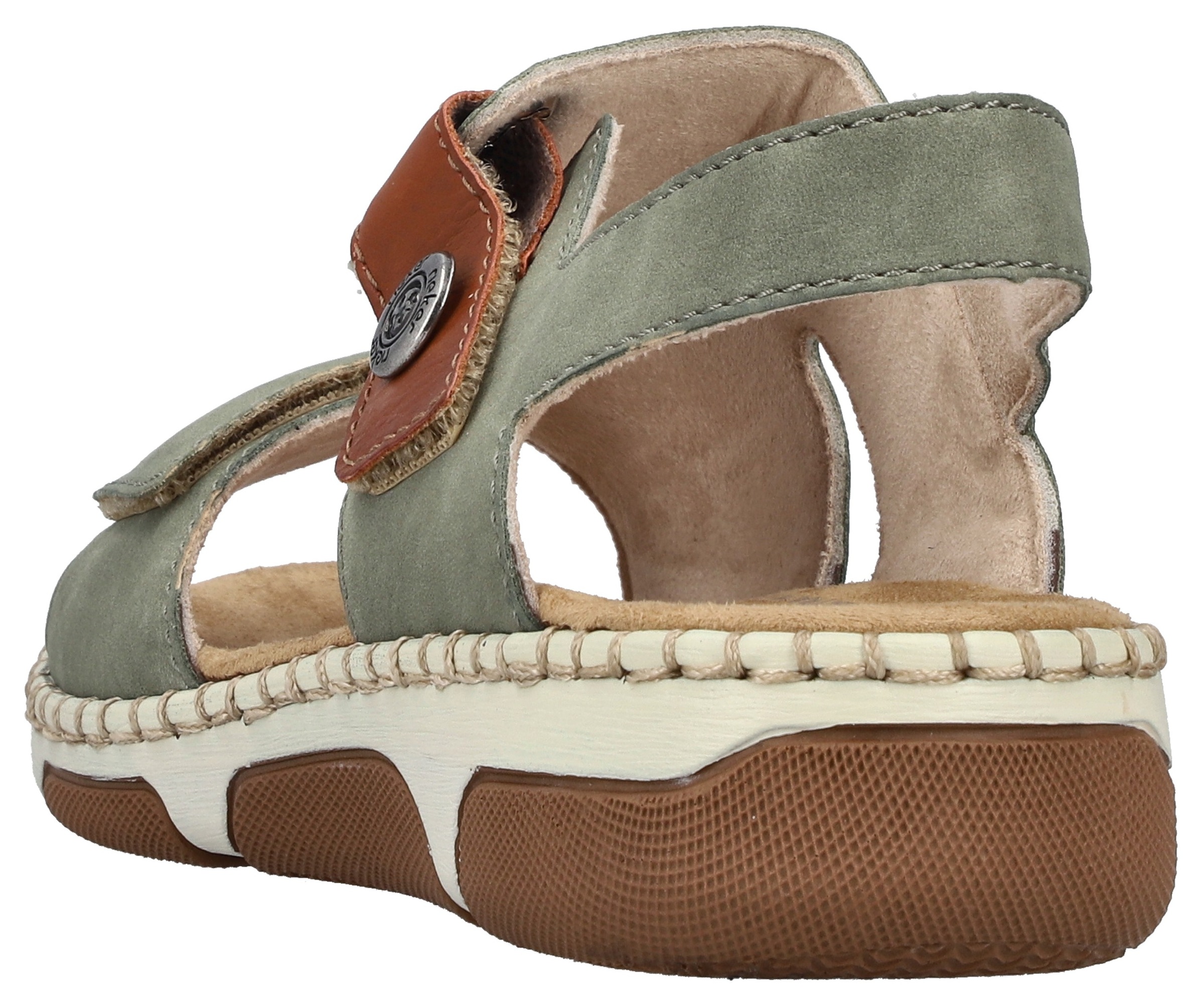 Rieker Sandale  Sommerschuh, Klettschuh mit aufwändiger Ziernaht an der Laufsohle