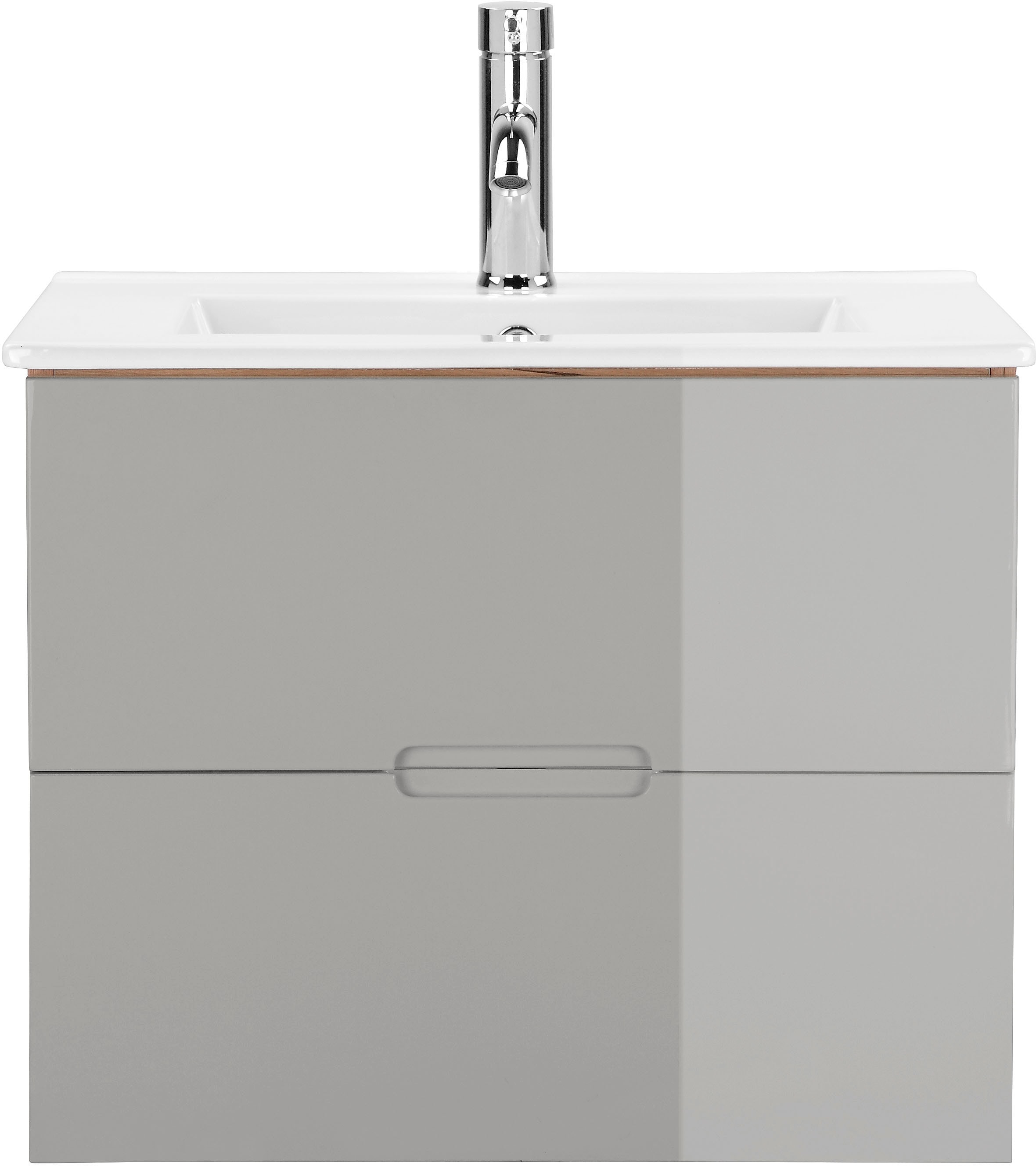 andas Badmöbel-Set Waschtisch Badmöbel BAUR Set Waschbecken Spiegelschrank, (Komplett-Set), 60cm »Lund und Badschrank Badezimmerset«, Breite 