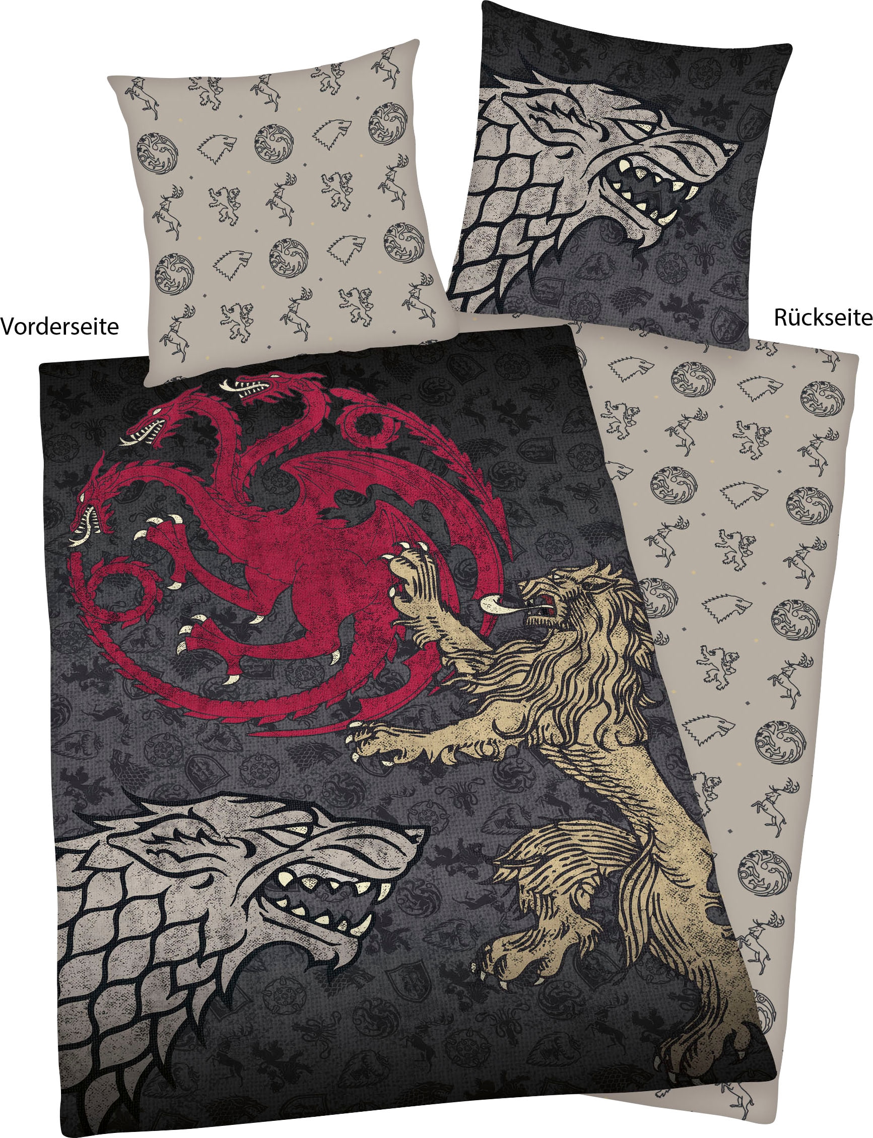 Wendebettwäsche "Game of Thrones" 2 Stk. tlg. mit tollem Motiv günstig online kaufen