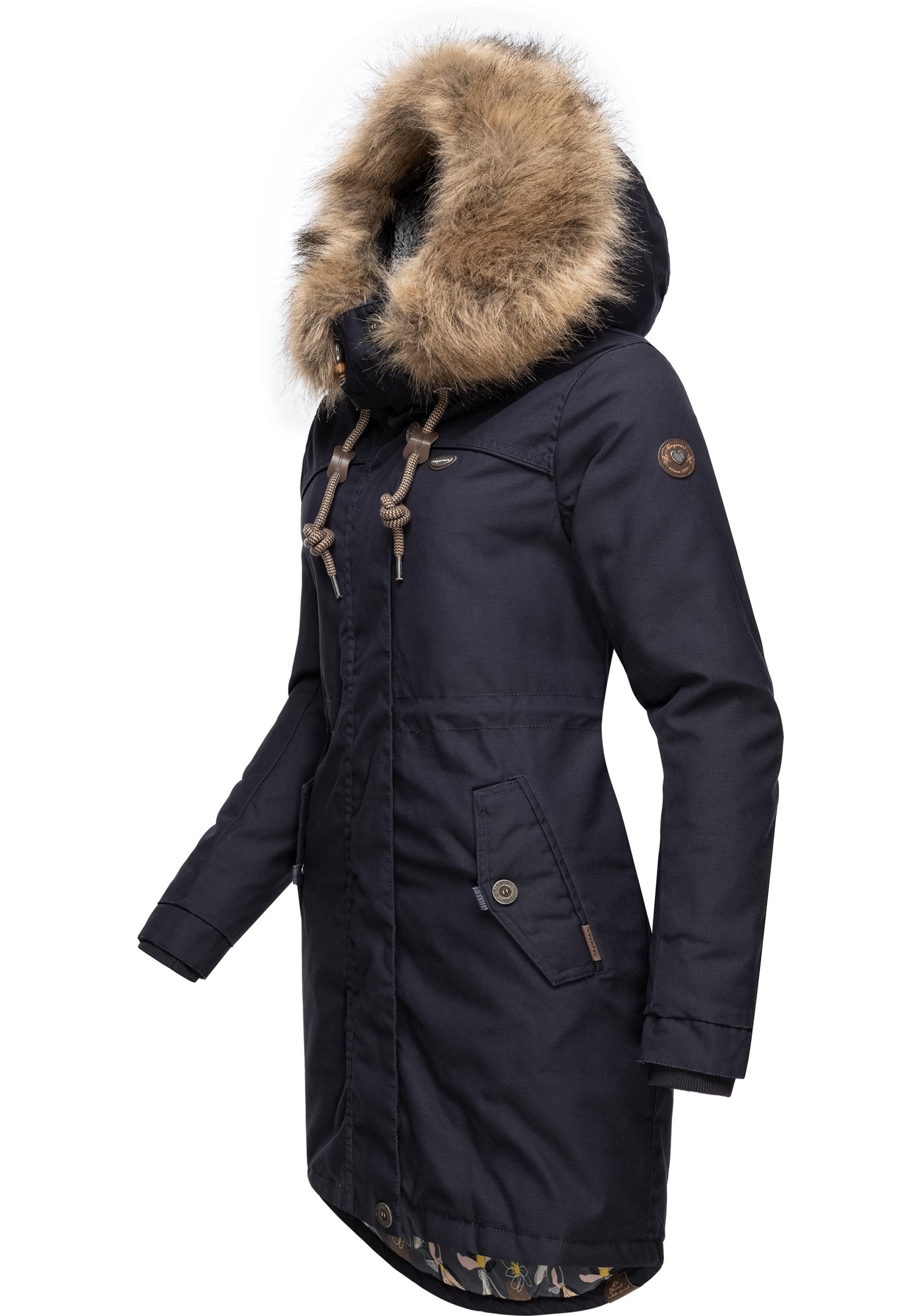 Ragwear Winterjacke »Tawny II Intl.«, mit Kapuze, sportlicher Winterparka mit Kapuze und Kunstfellkragen