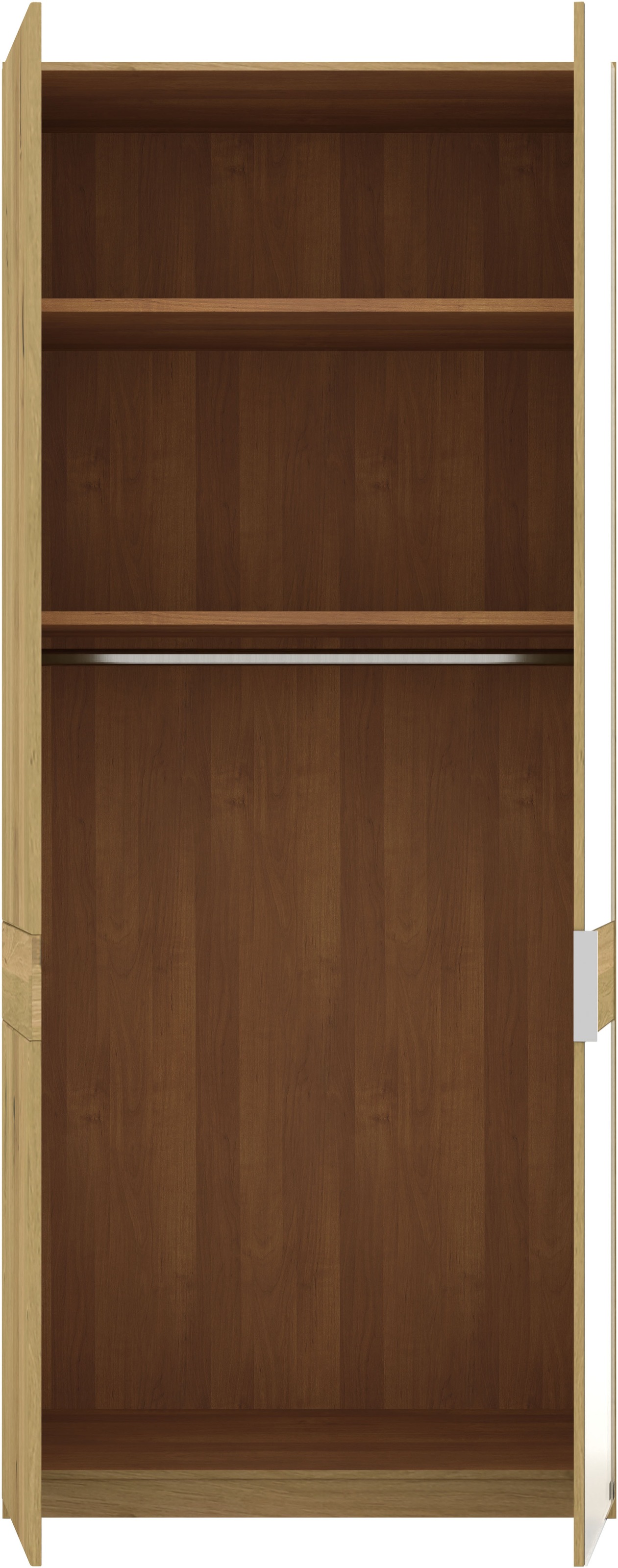 Musterring Drehtürenschrank »Savona, Kleiderschrank, Schrank, Garderobe, teilmassiv Eiche«, (mit Türdämpfern, mit Spiegel oder Glas, extra Böden, MADE IN GERMANY), Türen in Bianco-Eiche massiv, Spiegel-/Glastüren, verschiedene Größen