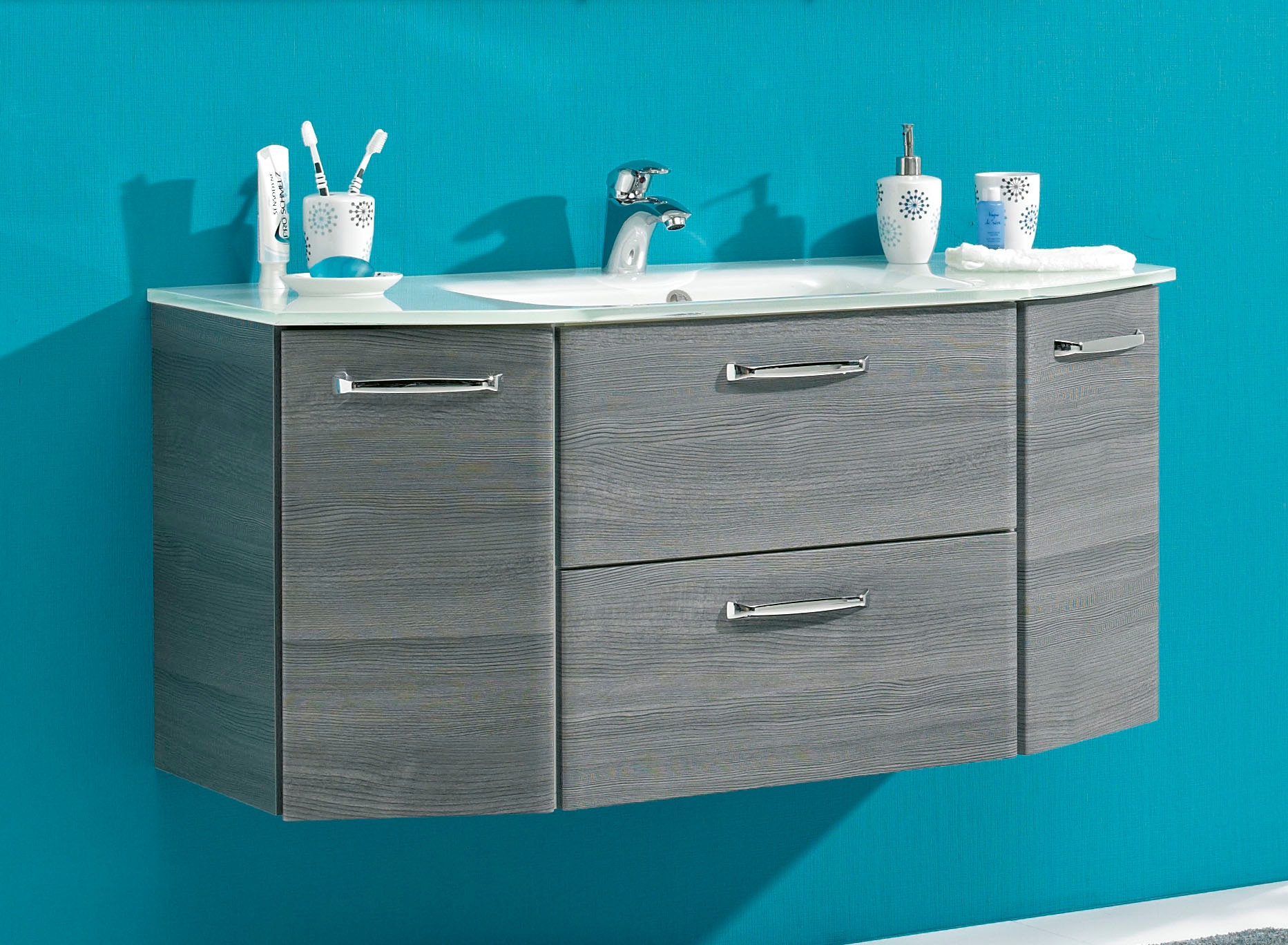 Saphir Waschtisch "Quickset Waschplatz inkl. Glaswaschtisch, 112 cm breit, günstig online kaufen