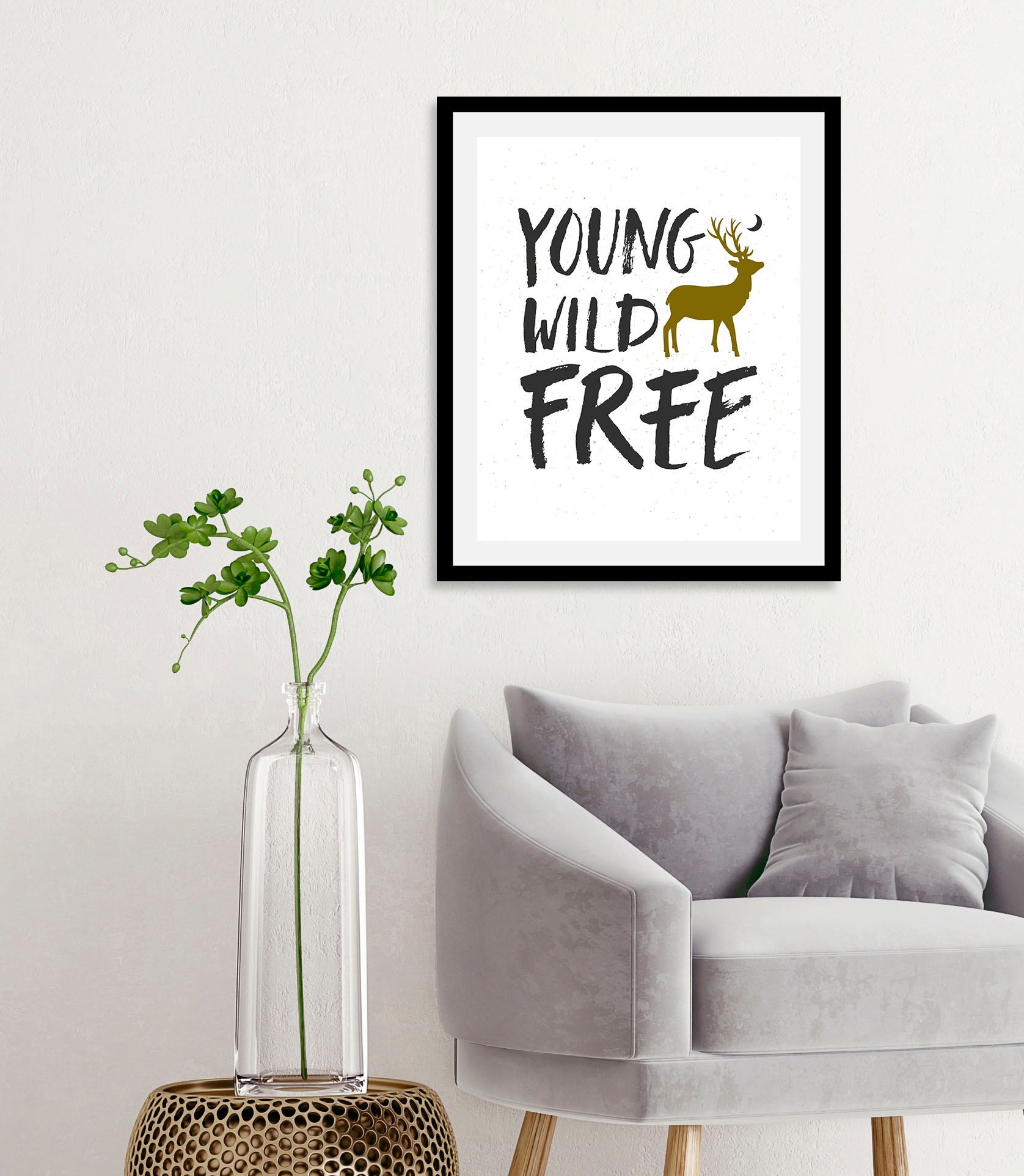 queence Bild "Young Wild Free", Stadt-Schriftzug-Sprüche & Texte-Motivation günstig online kaufen