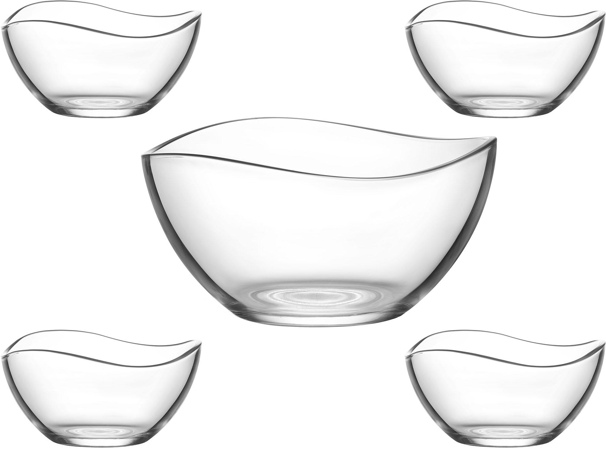 VAN WELL Schüssel "Malaga", transparent, Schüsseln, mit wellenförmigen Rand