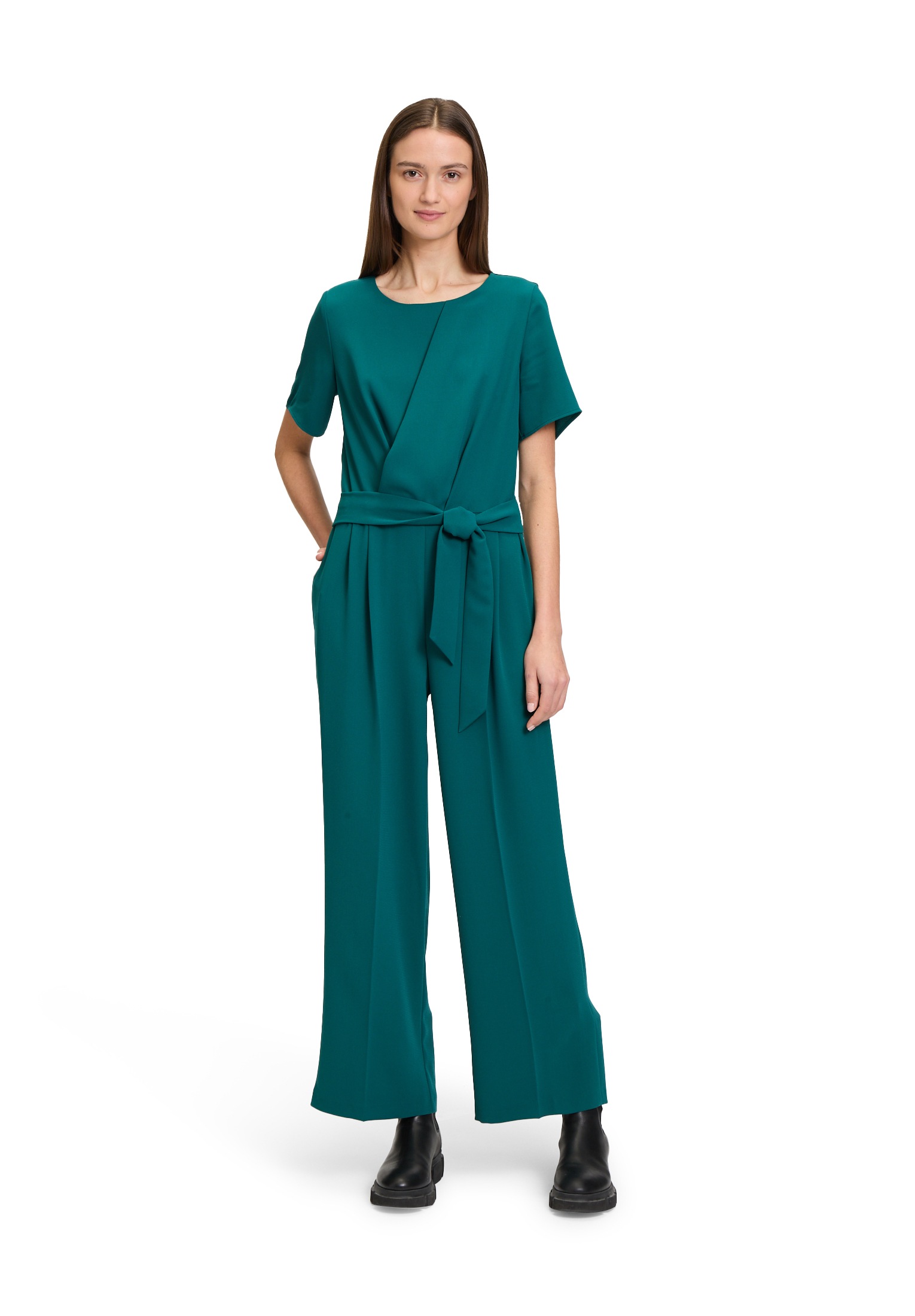 Betty&Co Overall "Damen Jumpsuit mit Bindegürtel", 1 Stk. günstig online kaufen