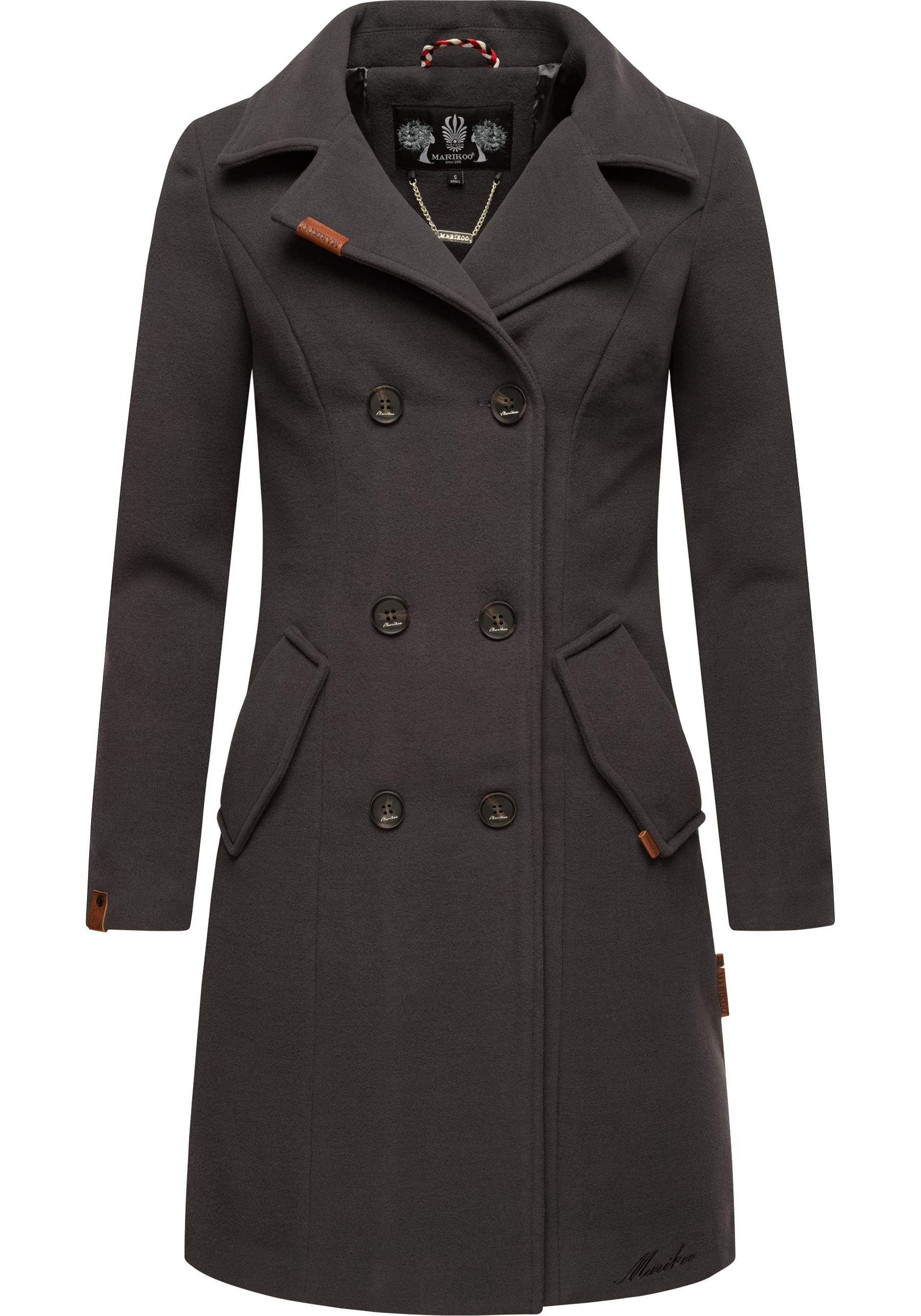 Marikoo Kurzmantel "Nanakoo" edler Damen Trenchcoat in Wollmantel-Optik günstig online kaufen