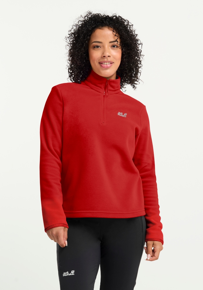 Jack Wolfskin Stehkragenpullover "TAUNUS 100 HZ W" Fleecepullover, Halfzip-Reißverschluss, Stehkragen
