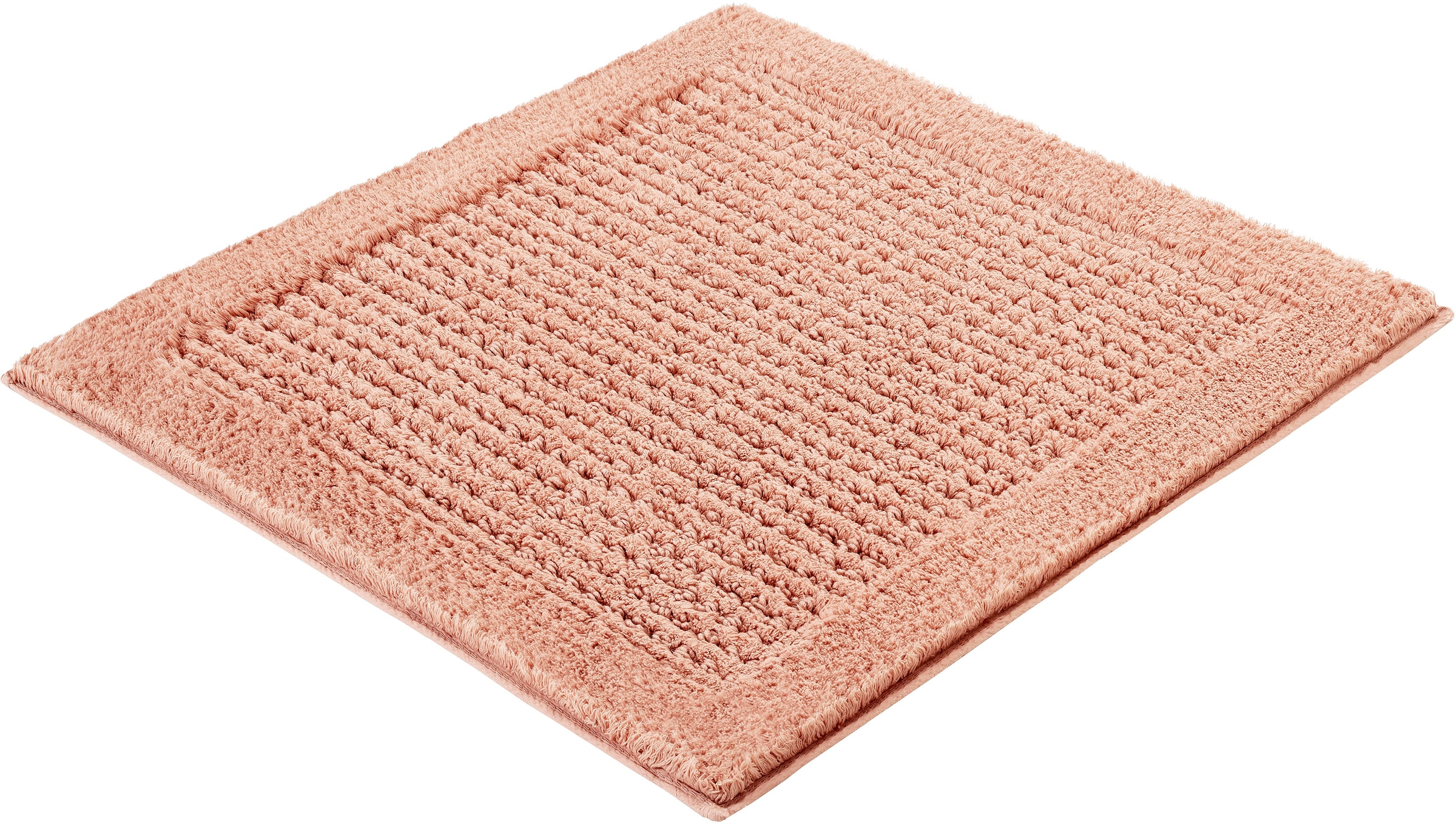 Kleine Wolke Badematte "Net, Badvorleger, Badezimmer Teppich" Höhe 17 mm rutschhemmend beschichtet fußbodenheizungsgeeignet Badteppich, Uni Farben, rutschhhemmend