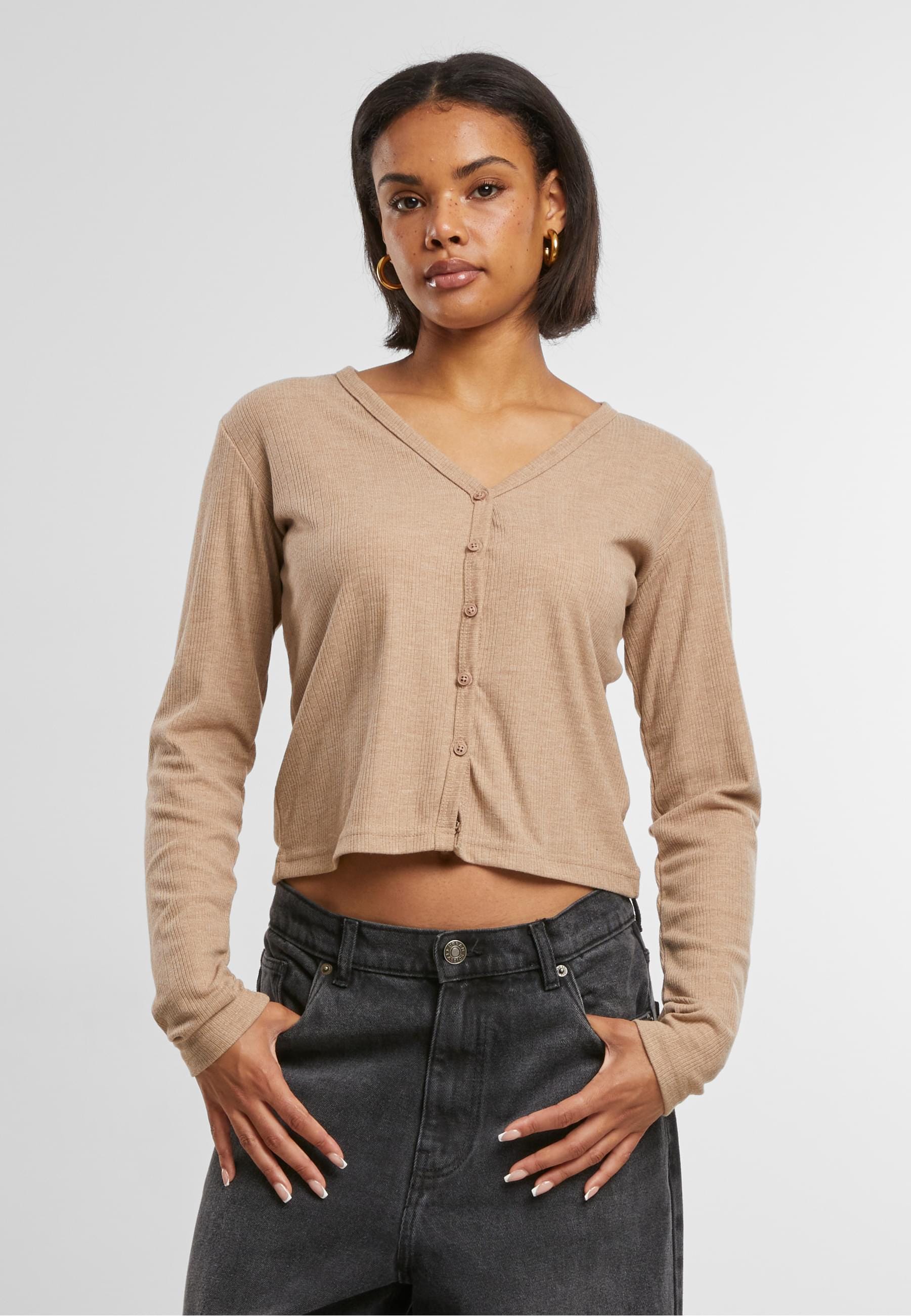 URBAN CLASSICS Strickjacke »Urban Classics Ladies Rib Cardigan«