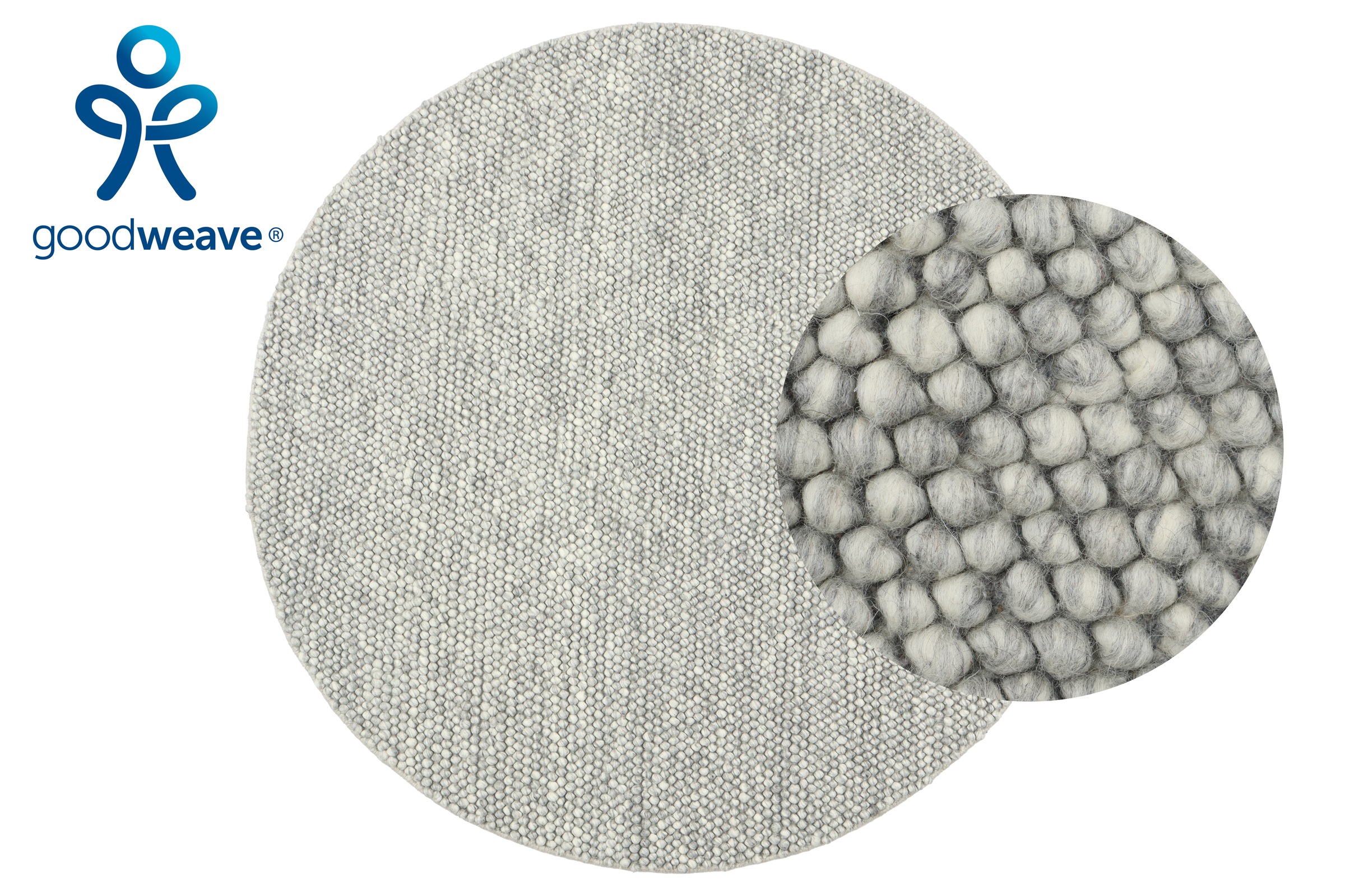 my home Wollteppich "Wolly" rund 14 mm Höhe Wolle, handgewebt, Handweb Tepp günstig online kaufen