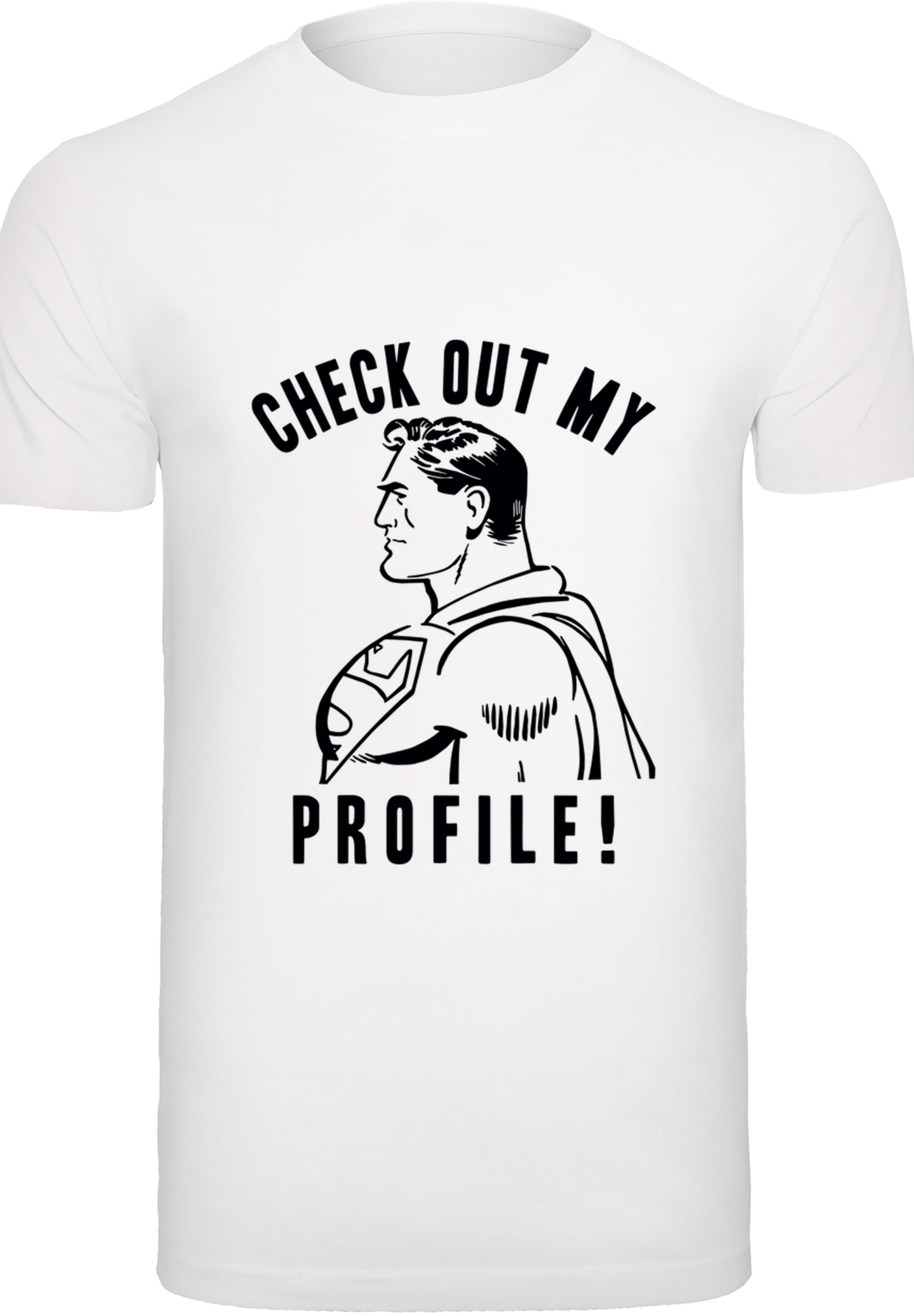 F4NT4STIC T-Shirt »DC Comics Superman Check out my Profile«, Herren,Premium Merch,Regular-Fit,Basic,Bedruckt