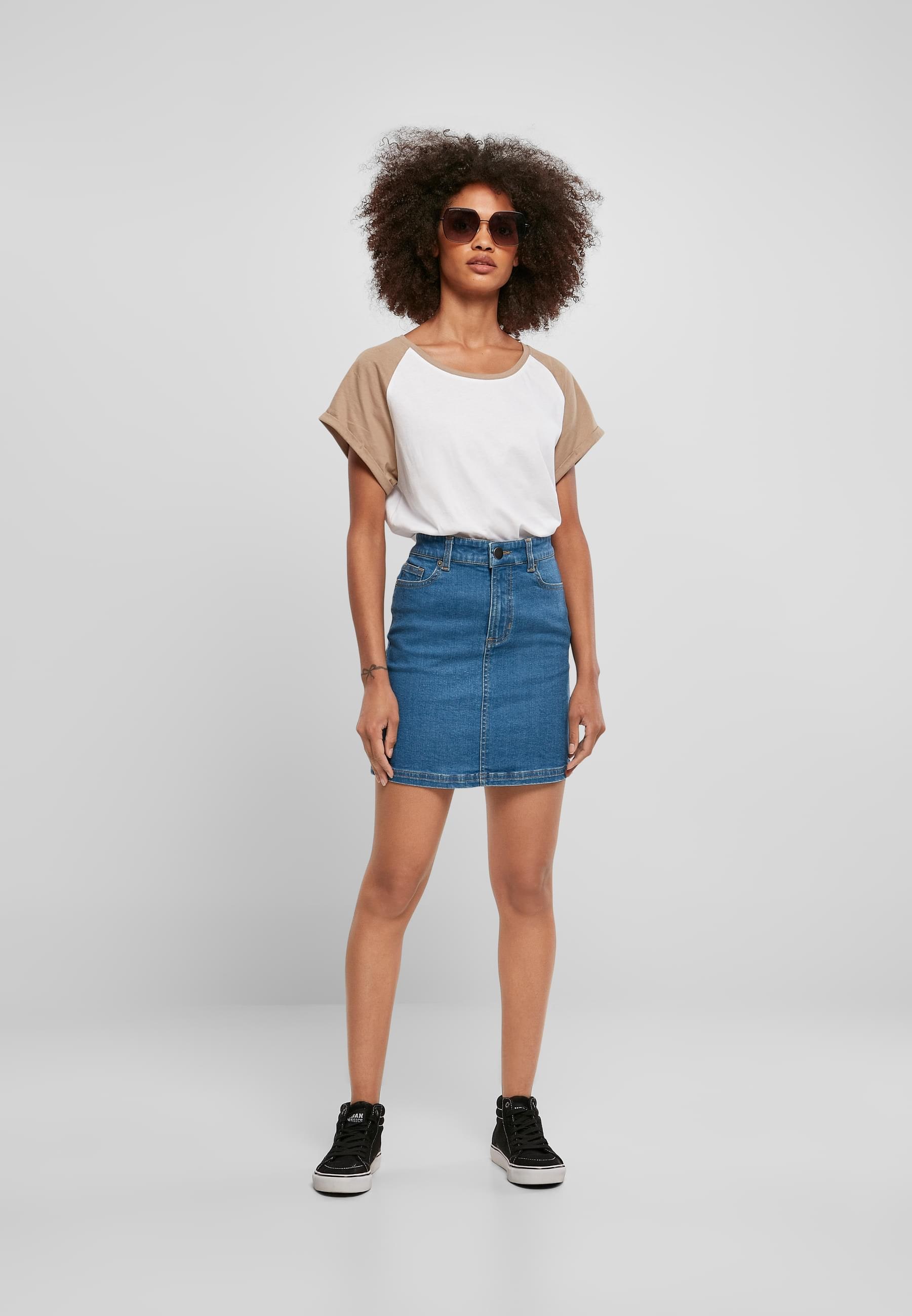 URBAN CLASSICS Kurzarmshirt »Urban Classics Damen Ladies Contrast Raglan Tee«, (1 tlg.)