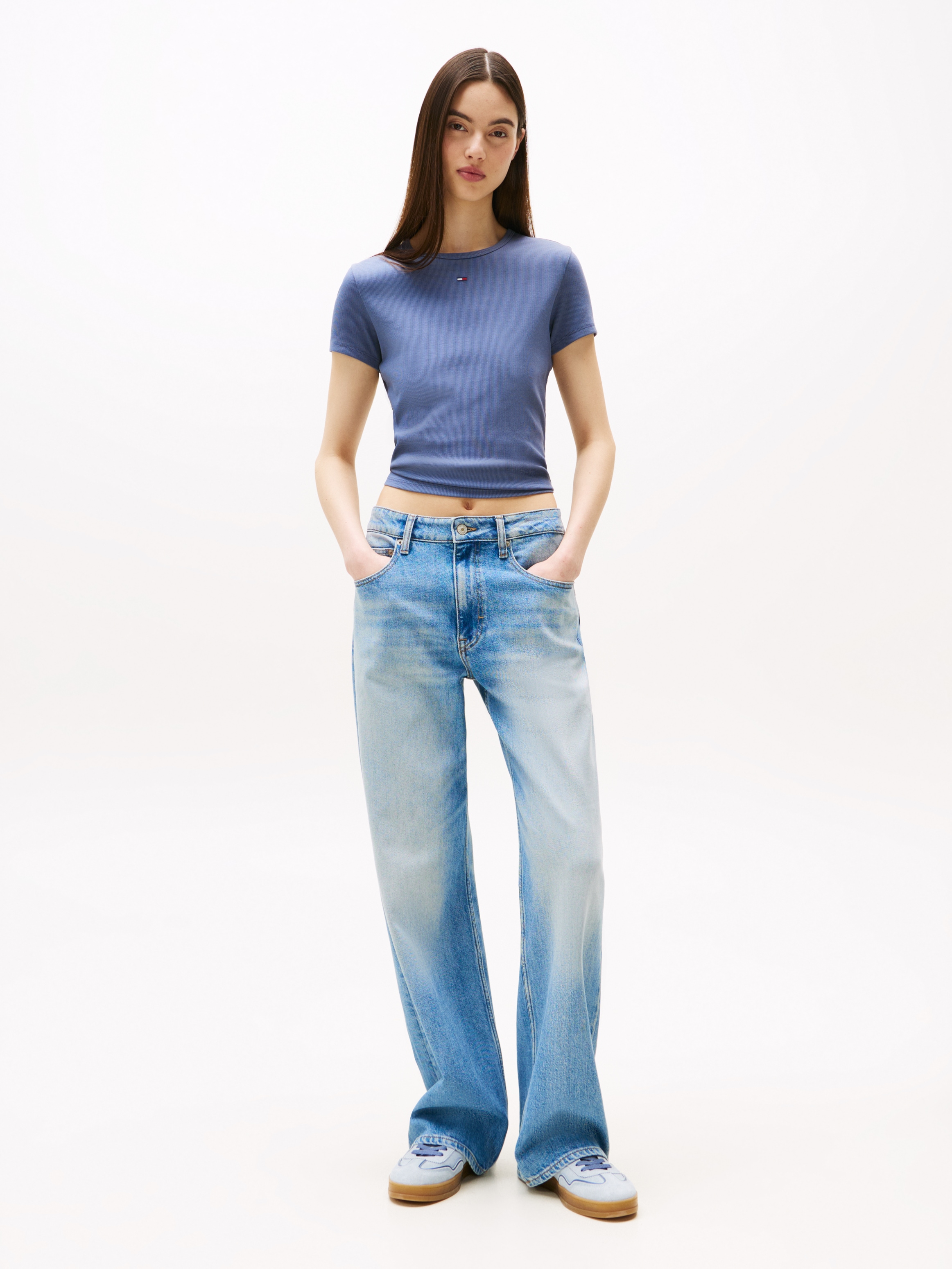 Tommy Jeans T-Shirt »TJW SLIM ESSENTIAL RIB SS«, mit gerippter Struktur