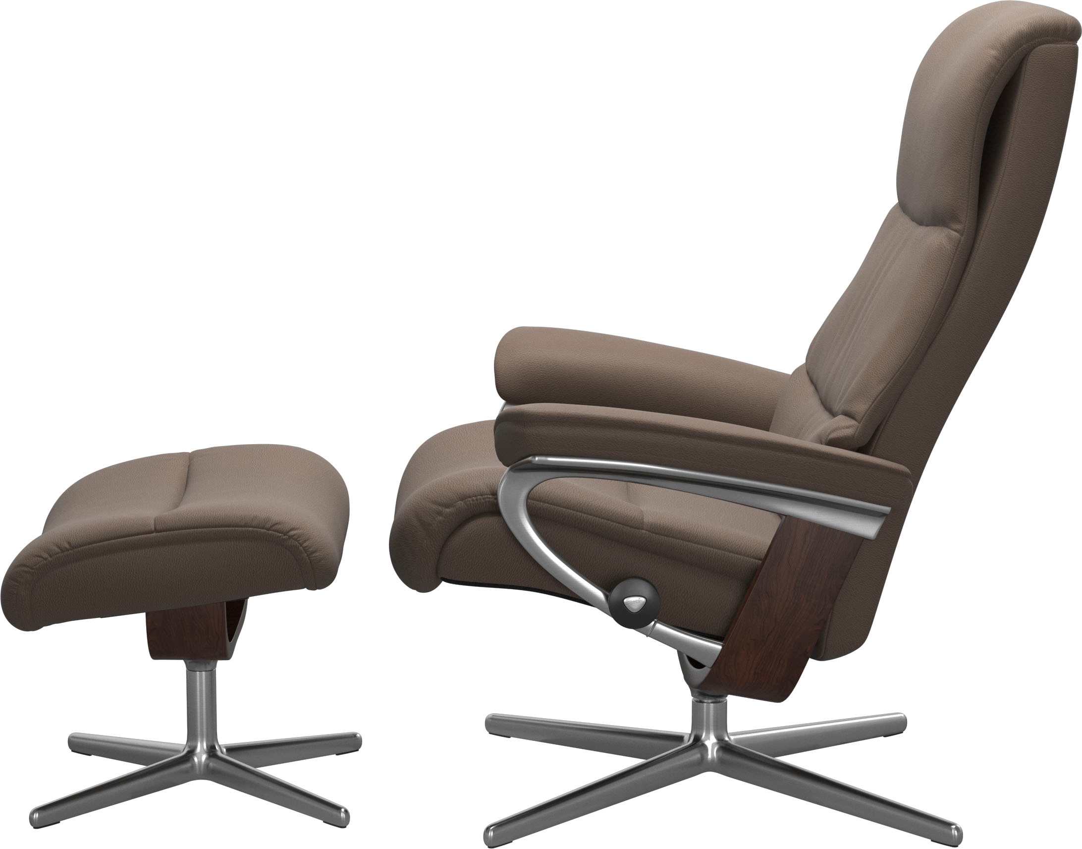 Stressless® Fußhocker »View« mit Cross Base, Größe S, M & L, Holzakzent Braun