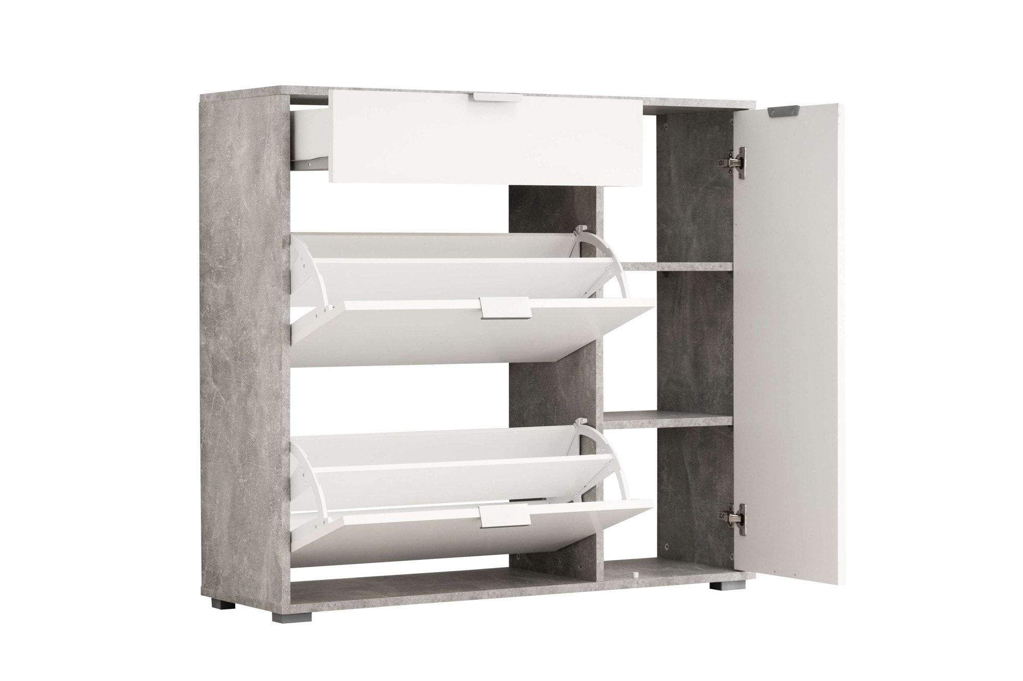 INOSIGN Schuhschrank »Arco 2, Schuhkommode, Schuhregal, Breite 102 cm«, 2 Klappen mit Doppelschuhtrommeln, mit Schublade, in modernen Farben