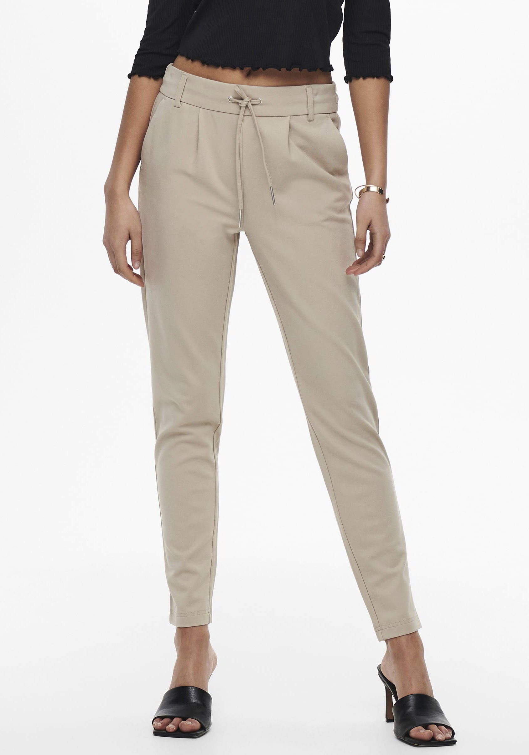 ONLY Jogger Pants "ONLPOPTRASH – Joggerhose mit Tunnelzugbund und Stretch" casual, Milano Rib, regular fit, Viskosemischung