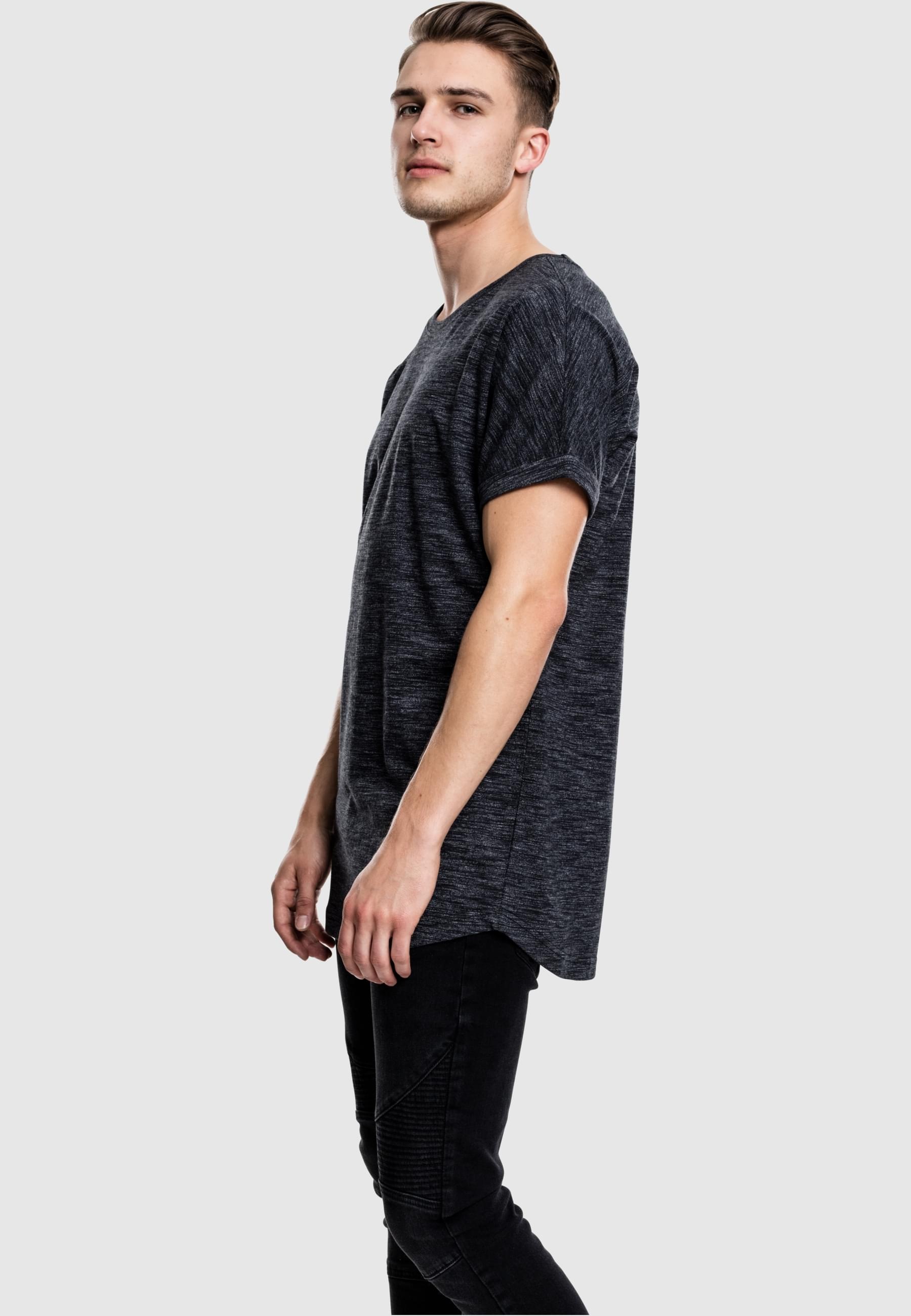 URBAN CLASSICS T-Shirt »Urban Classics Herren Long Space Dye Turn Up Tee«, (1 tlg.)