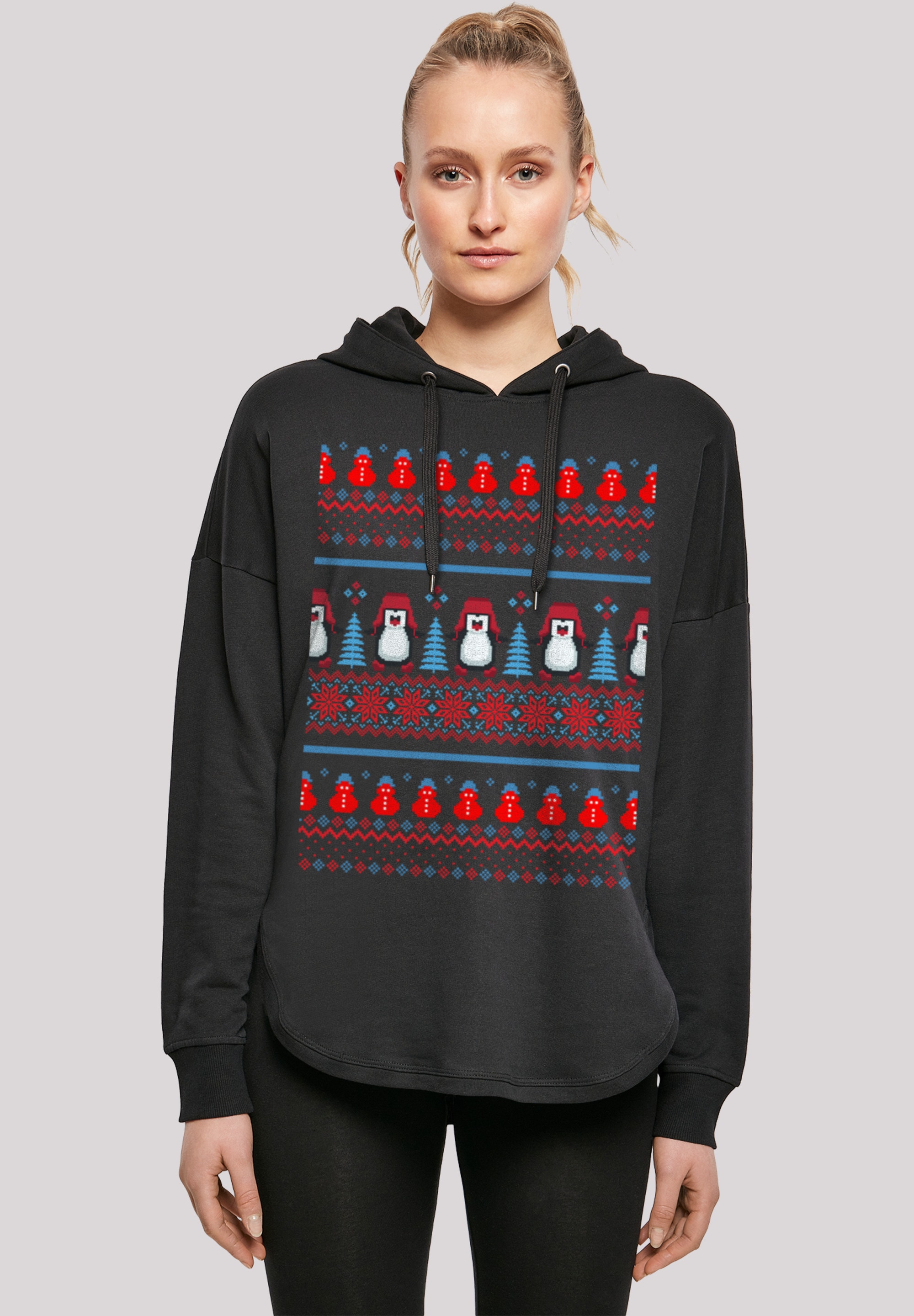 F4NT4STIC Kapuzenpullover "Christmas Pinguin Muster", Print