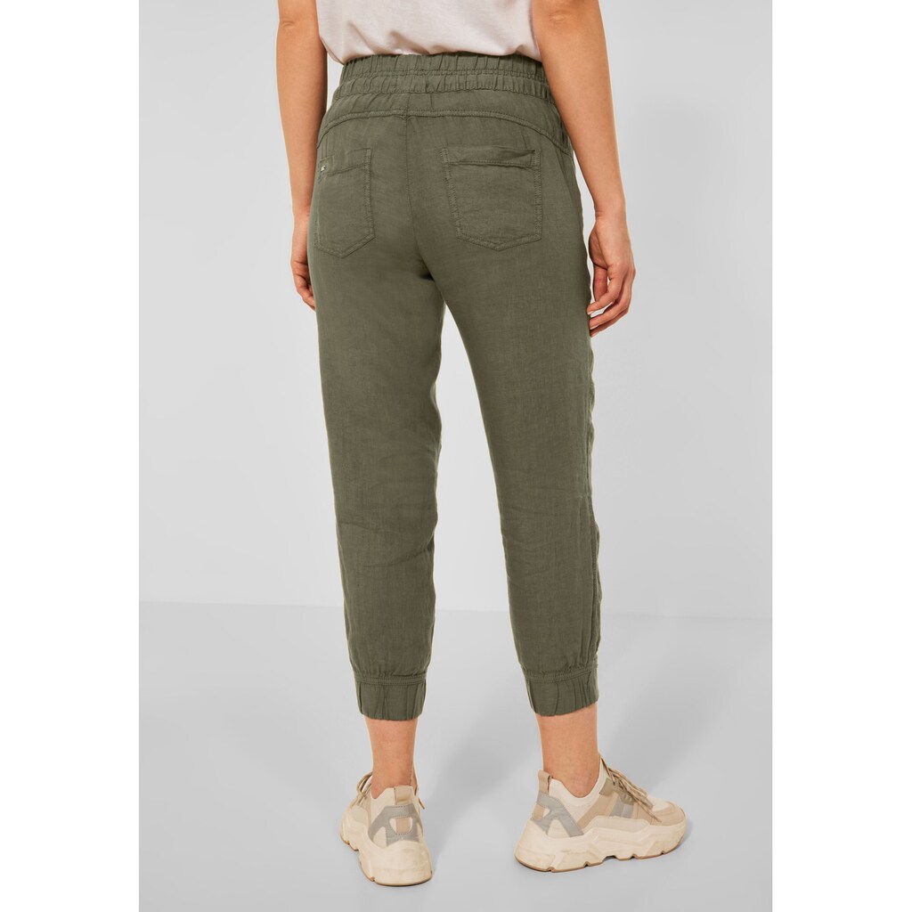 Damenmode Hosen STREET ONE Cargohose, Elastikbund mit Tunnelzug olivgrün Damenmode Hosen STREET ONE Cargohose, Elastikbund mit Tunnelzug olivgrün