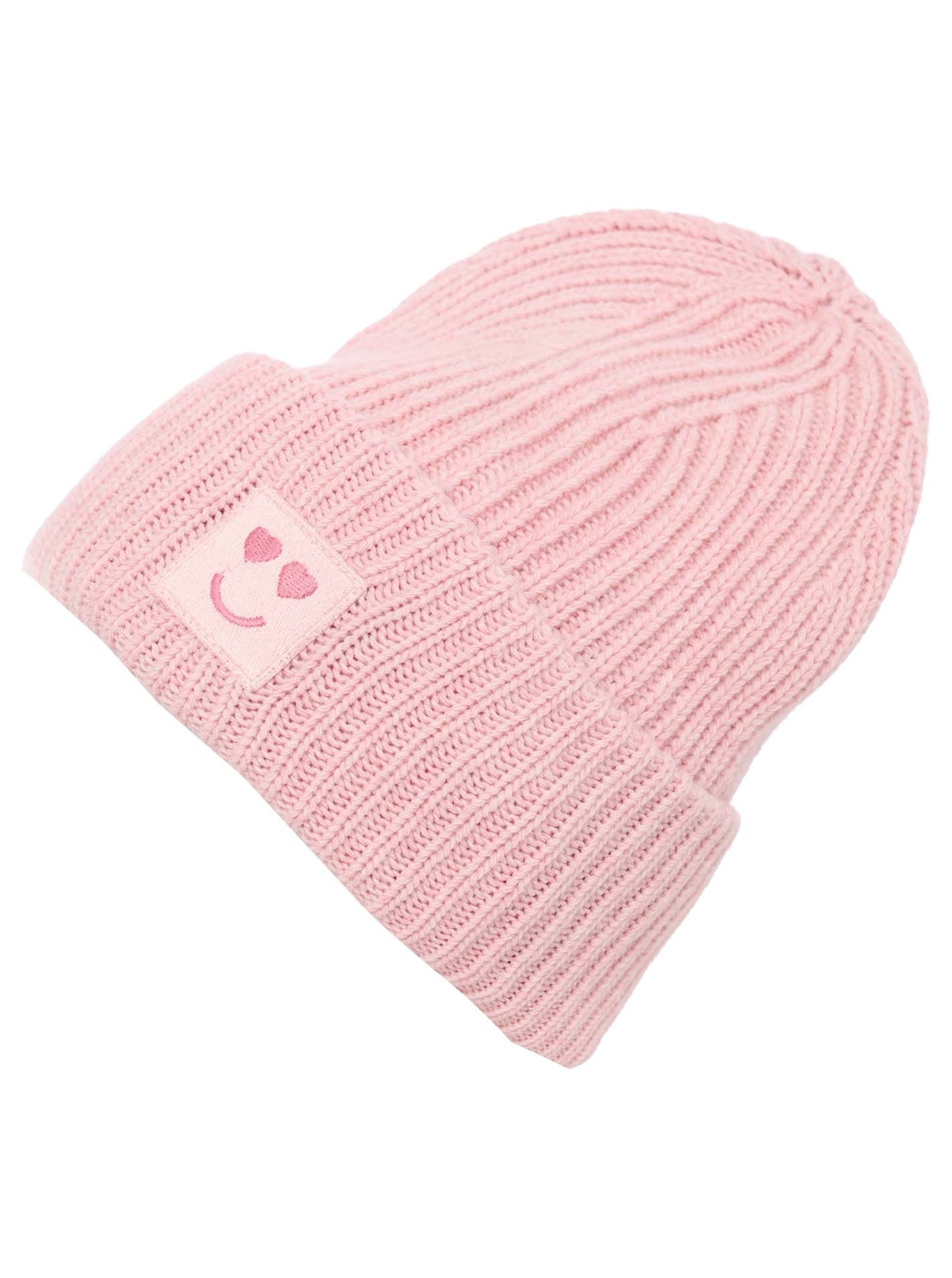 Zwillingsherz Strickmütze "Smile" Grobstrick, Smile Patch günstig online kaufen