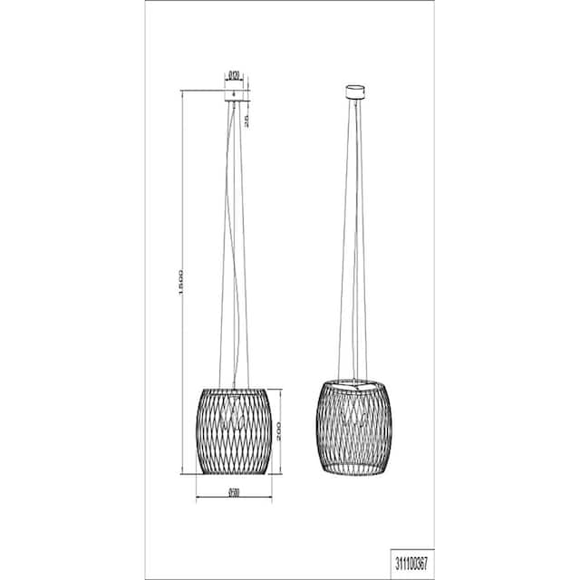 TRIO Leuchten Pendelleuchte »Tamil«, 3 flammig-flammig, Hängelampe  höhenverstellbar, exkl 3x E27 max 40W, Metallschirm | BAUR