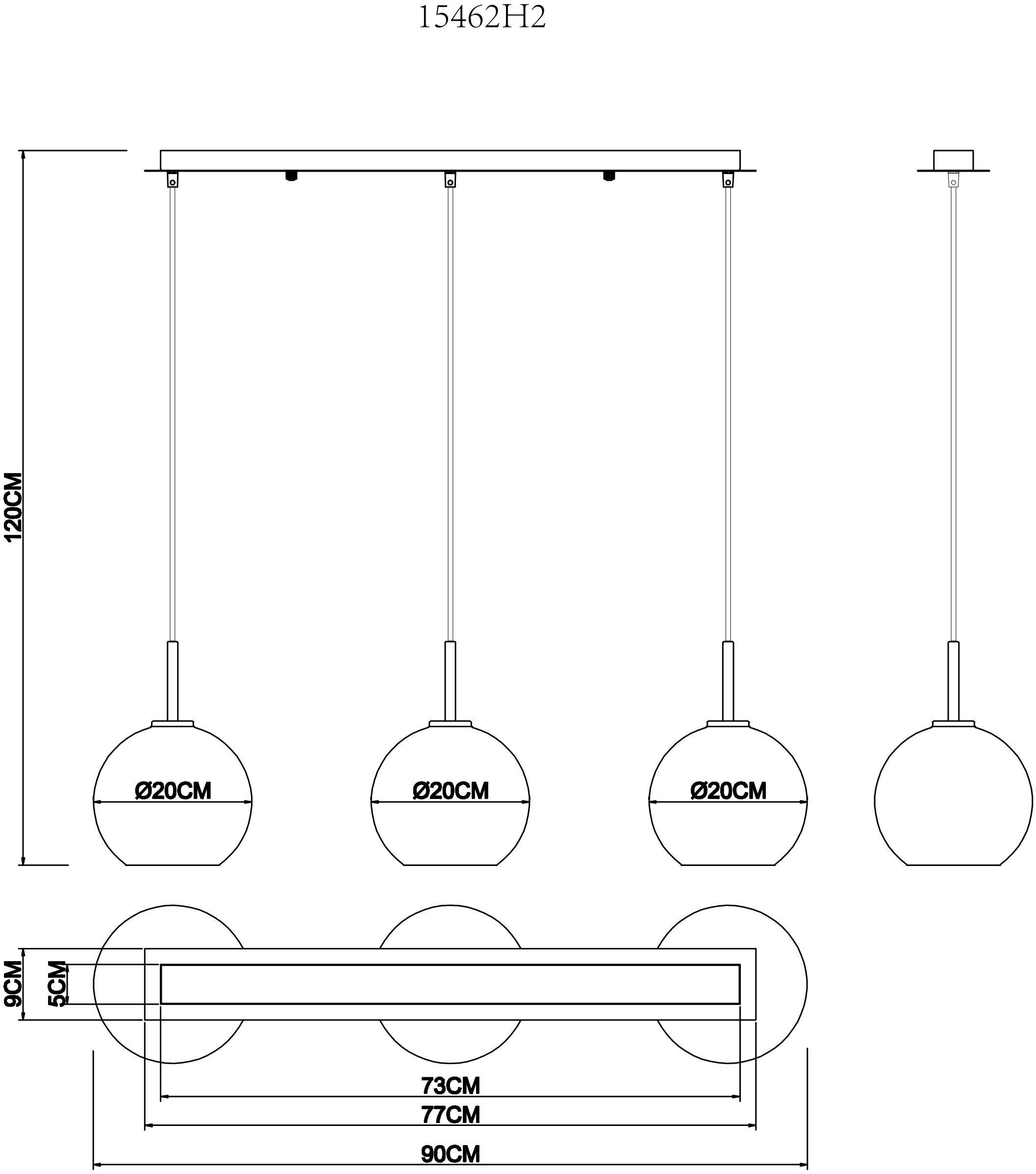 GLOBO LIGHTING Hängeleuchte »ADARA«, Leuchtmittel E27 | ohne Leuchtmittel, Hängelampe/messingfarben/Glas klar/ Höhe kürzbar/Wohnzimmer