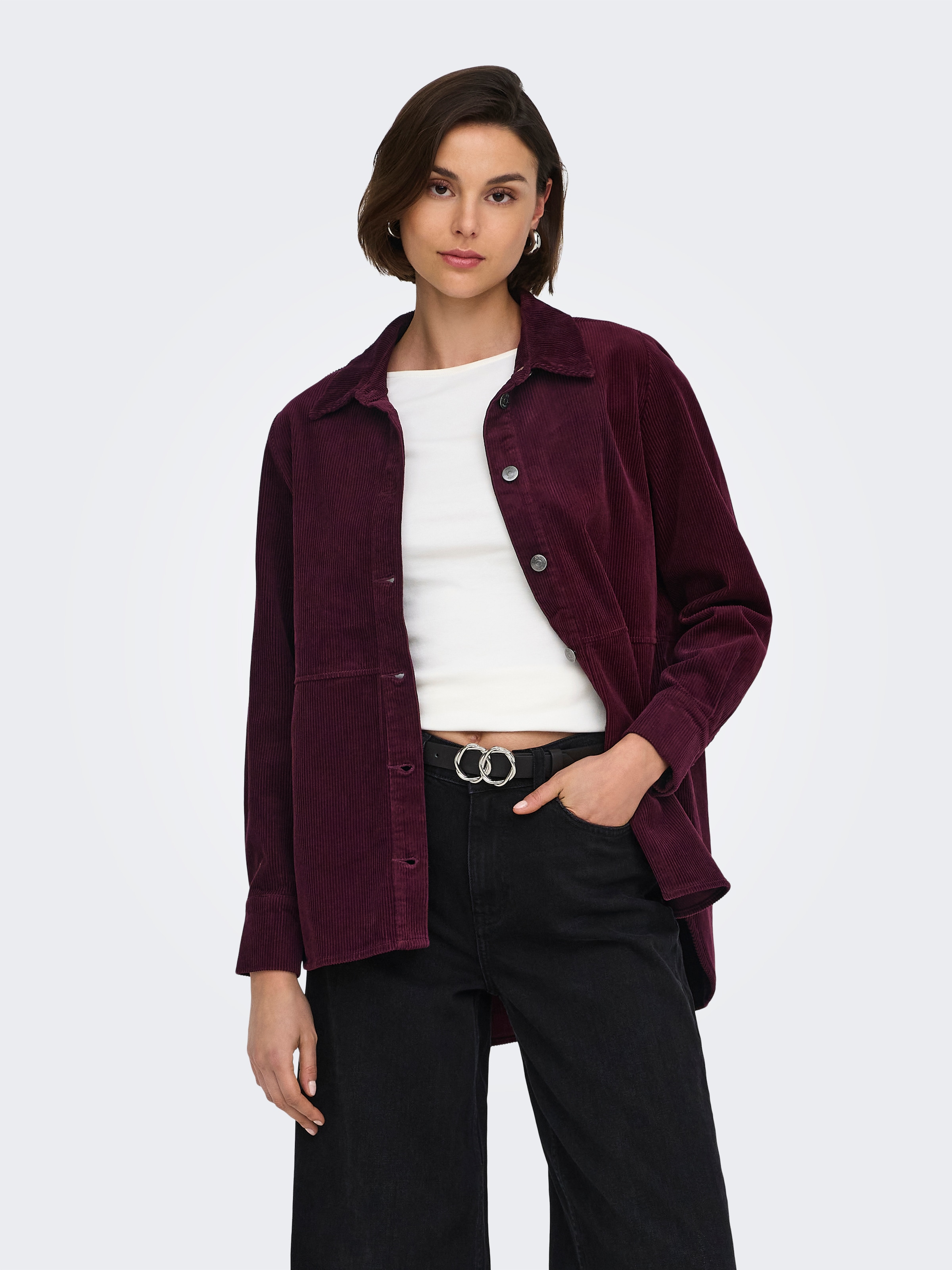 JDY Hemdbluse "JDYSHIRAZ L/S LONG SHIRT PNT NOOS" Baumwolle, loose fit