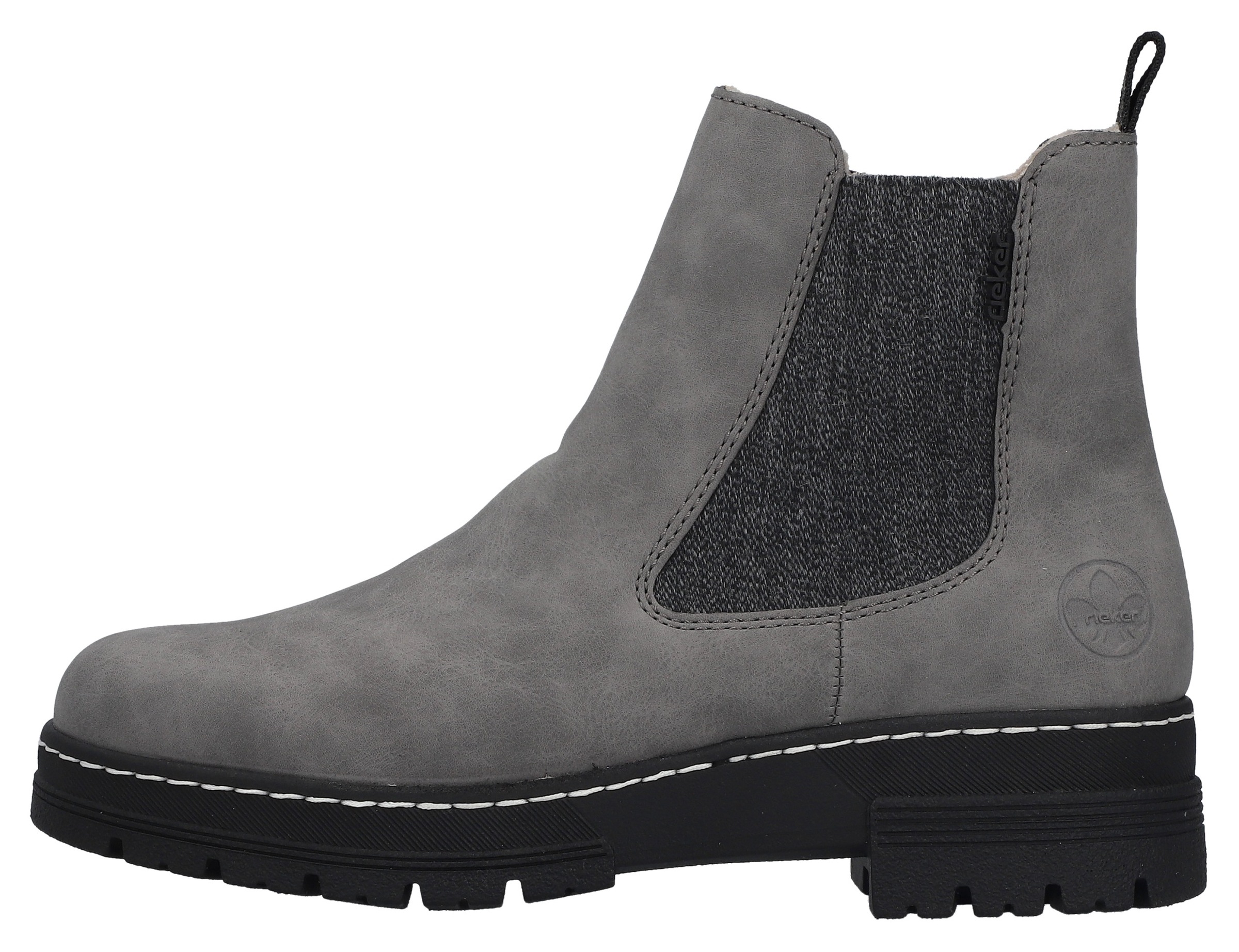 Rieker Chelseaboots, Winterstiefelette, Winterboots, Blockabsatz, mit Stretcheinsatz