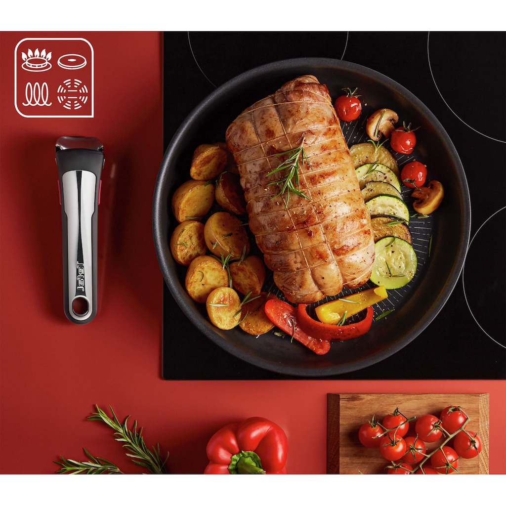 Tefal Pfannen »Ingenio Unlimited On« in 24/28 cm mit abnehmbarem Griff und »Ice Force Kochmesser« im Set