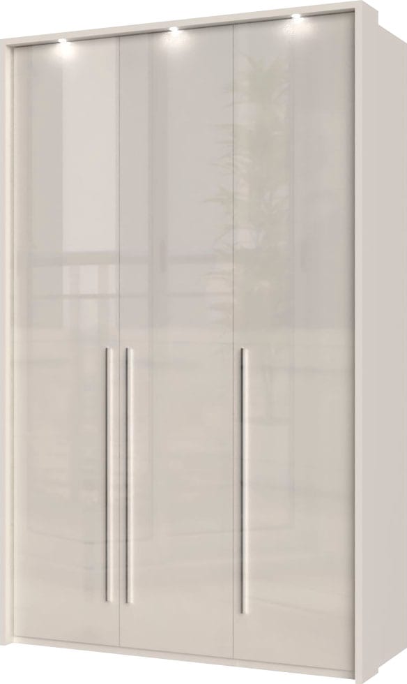 Places of Style Kleiderschrank »Piano, inklusive Rahmen und Beleuchtung, soft-close-Funktion«, (viele Breiten zur Auswahl, 226cm hoch), beige oder weiß, UV lackiert, Hochglanzfronten, FSC-zertifiziert