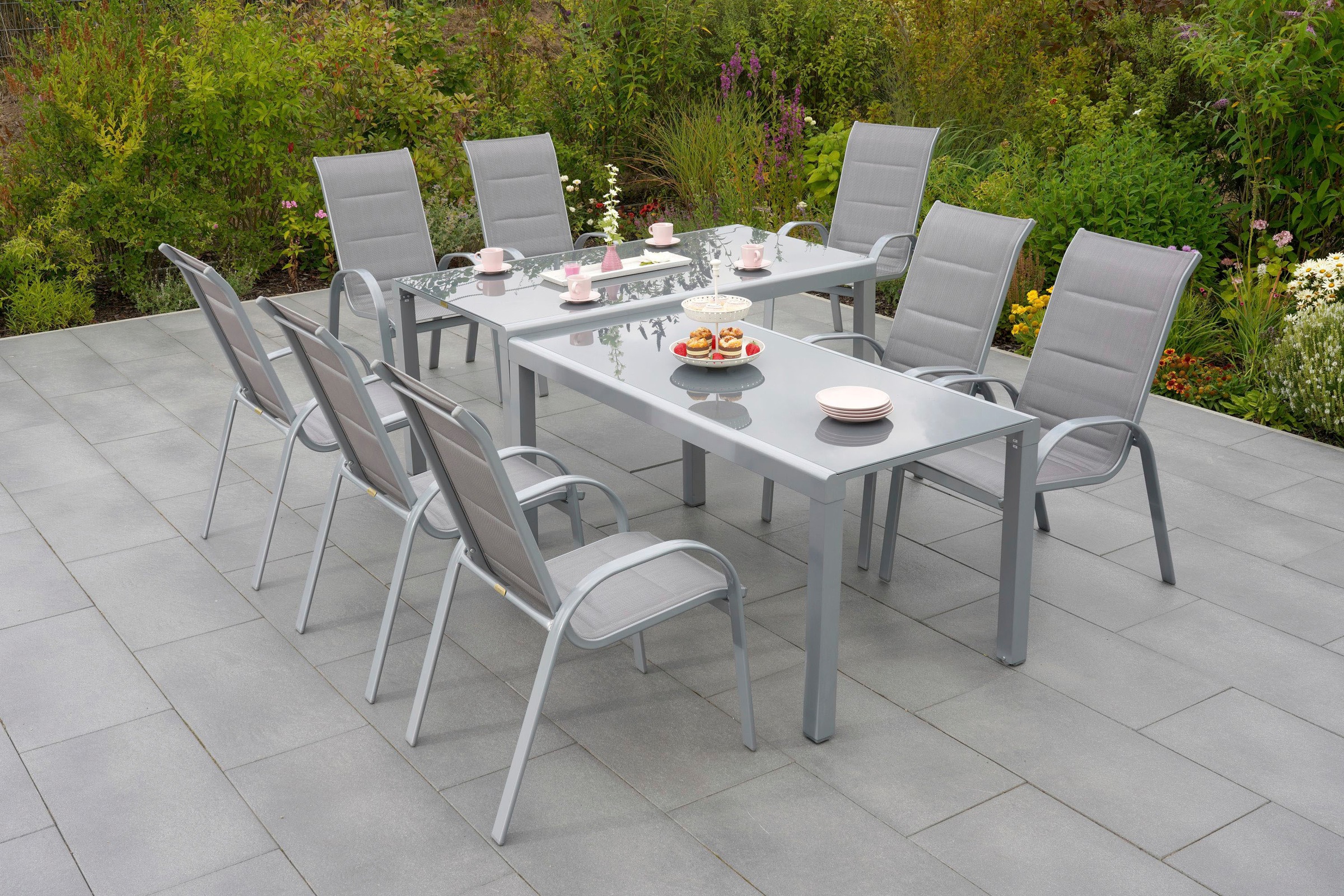 MERXX Garten-Essgruppe "Amalfi di Lusso" 10 Stk. tlg. mit 8 Sesseln und ver günstig online kaufen