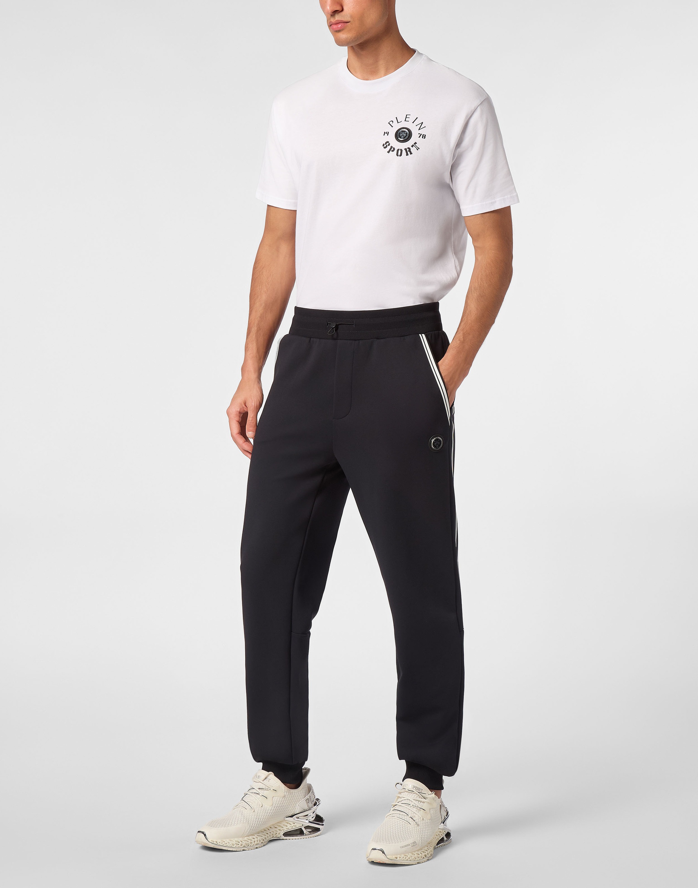 Jogginghose PLEIN SPORT "Jogginghose", Herren, Gr. 3XL, US-Größen, schwarz (02, schwarz), Obermaterial: 95% Polyester, 5% Elasthan, Hosen Jogginghose 2