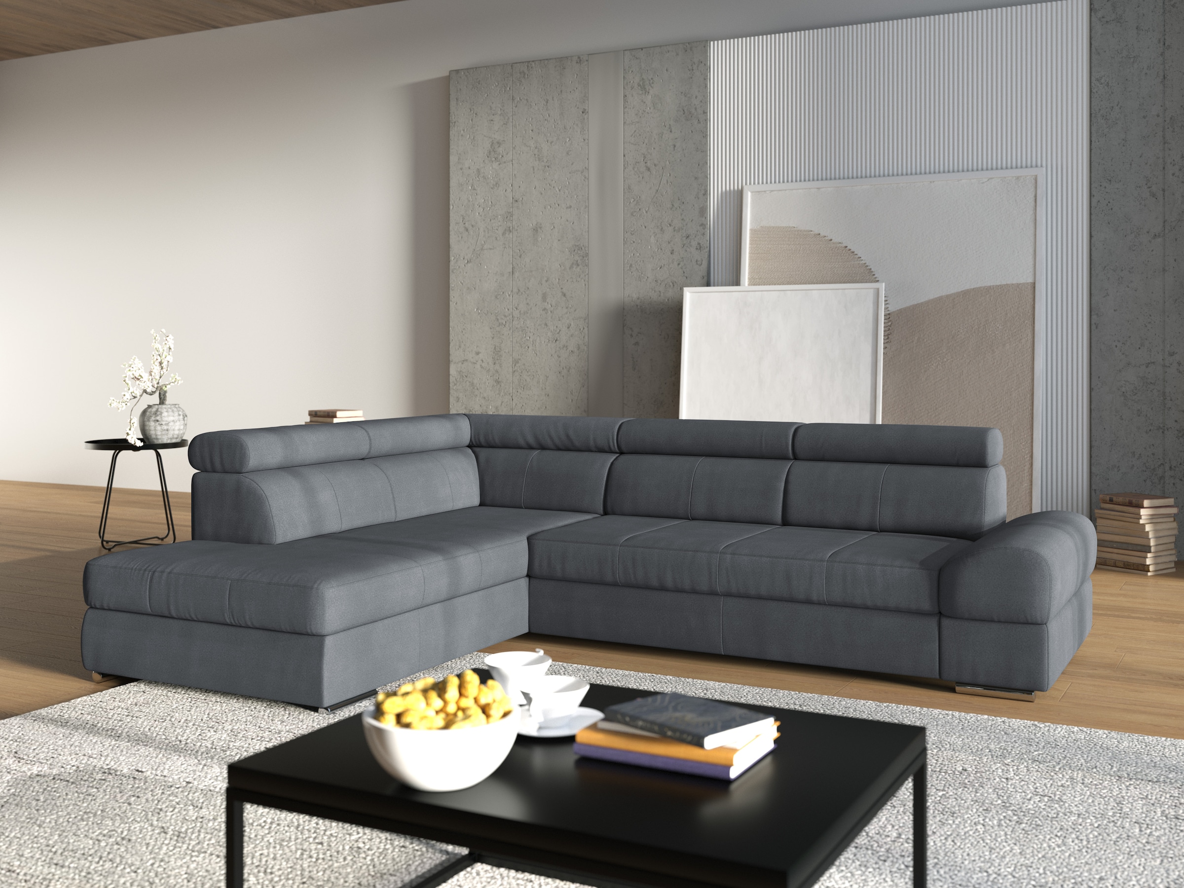 sit&more Ecksofa "Broadway L-Form" mit verstellbaren Kopfteilen, wahlweise mit Schlaffunktion