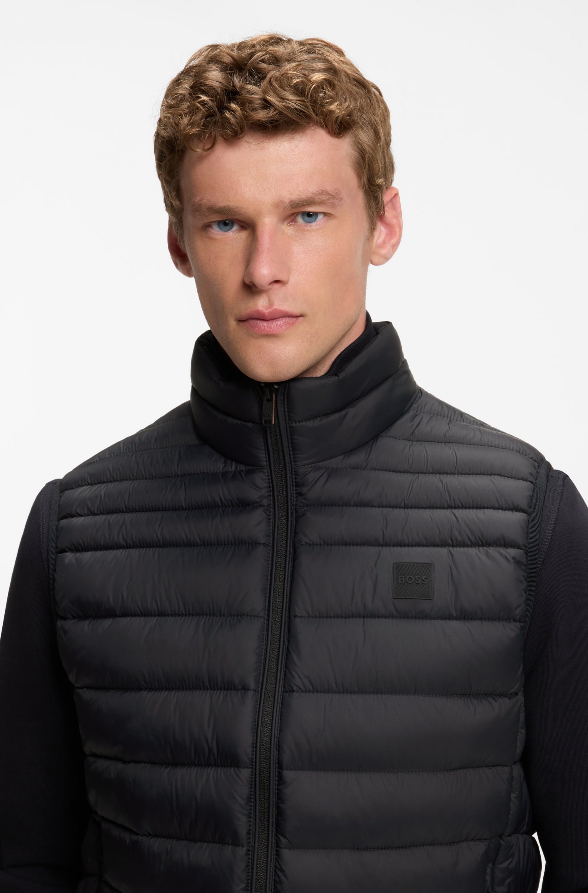 BOSS ORANGE Steppweste »Odeno« Stehkragen, slim fit, kurze Länge