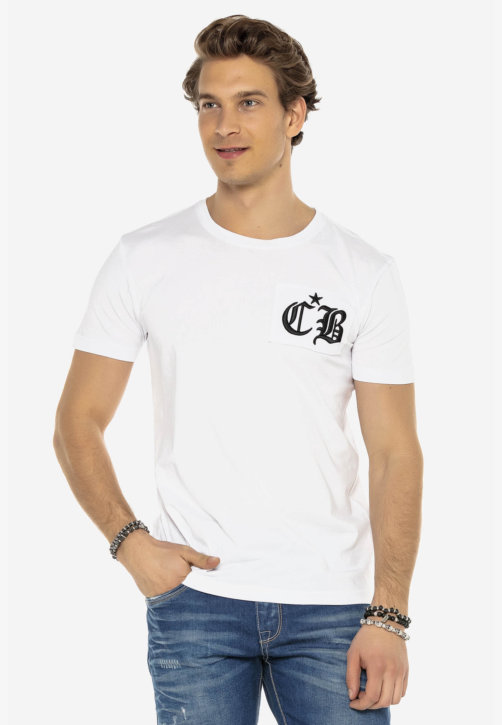 Cipo & Baxx T-Shirt »Markenschriftzug« Cooles Motiv als Eyecatcher