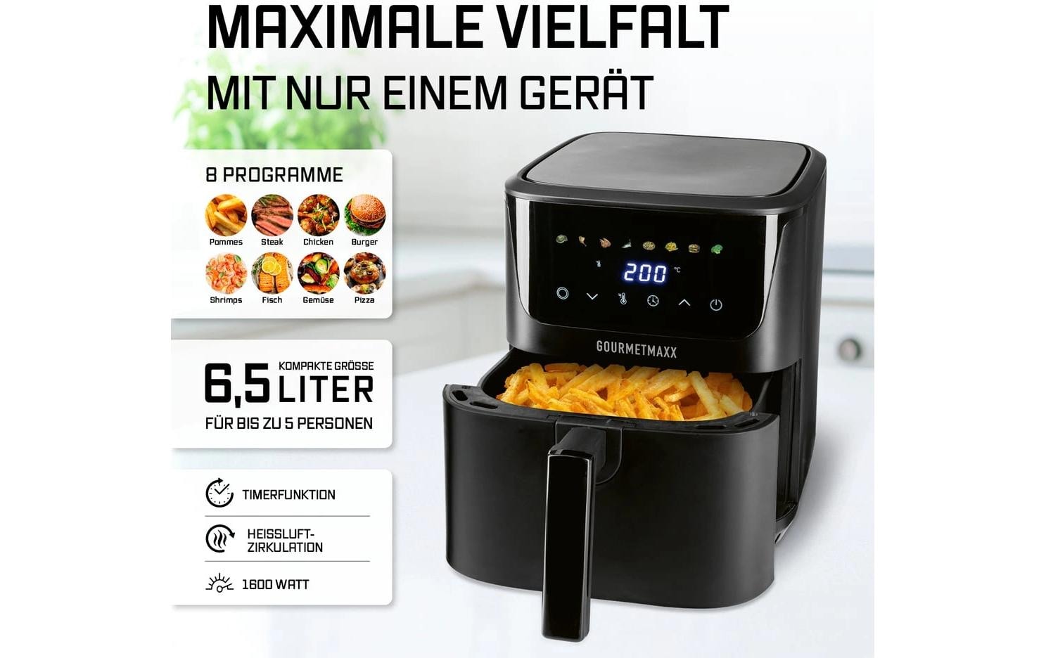 GOURMETmaxx Heißluftfritteuse »6,5 l« 1600 W