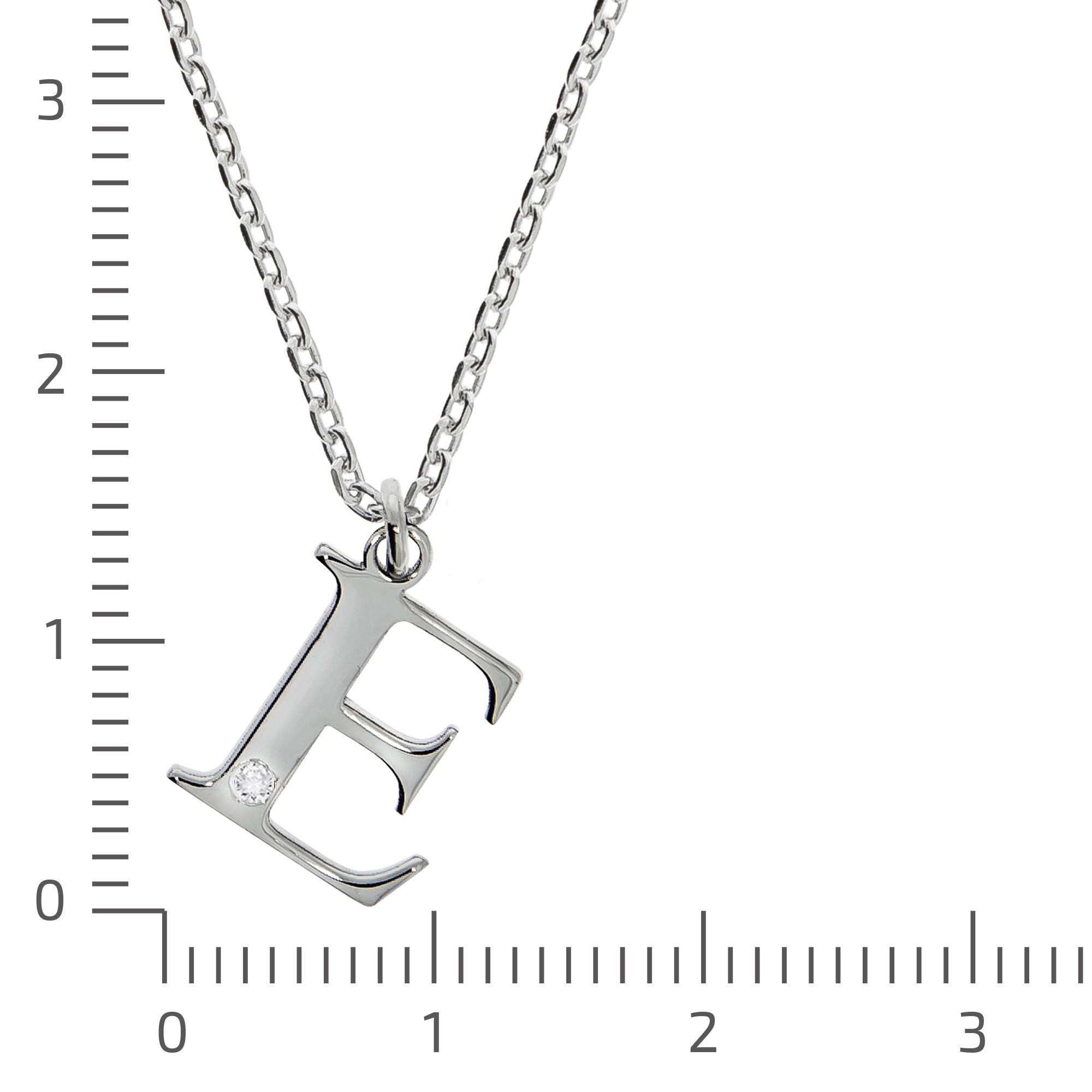 Diamonds by Ellen K. Kette mit Anhänger »Silber 925 mit 1x Diamant 0,008ct. Buchstabe E«