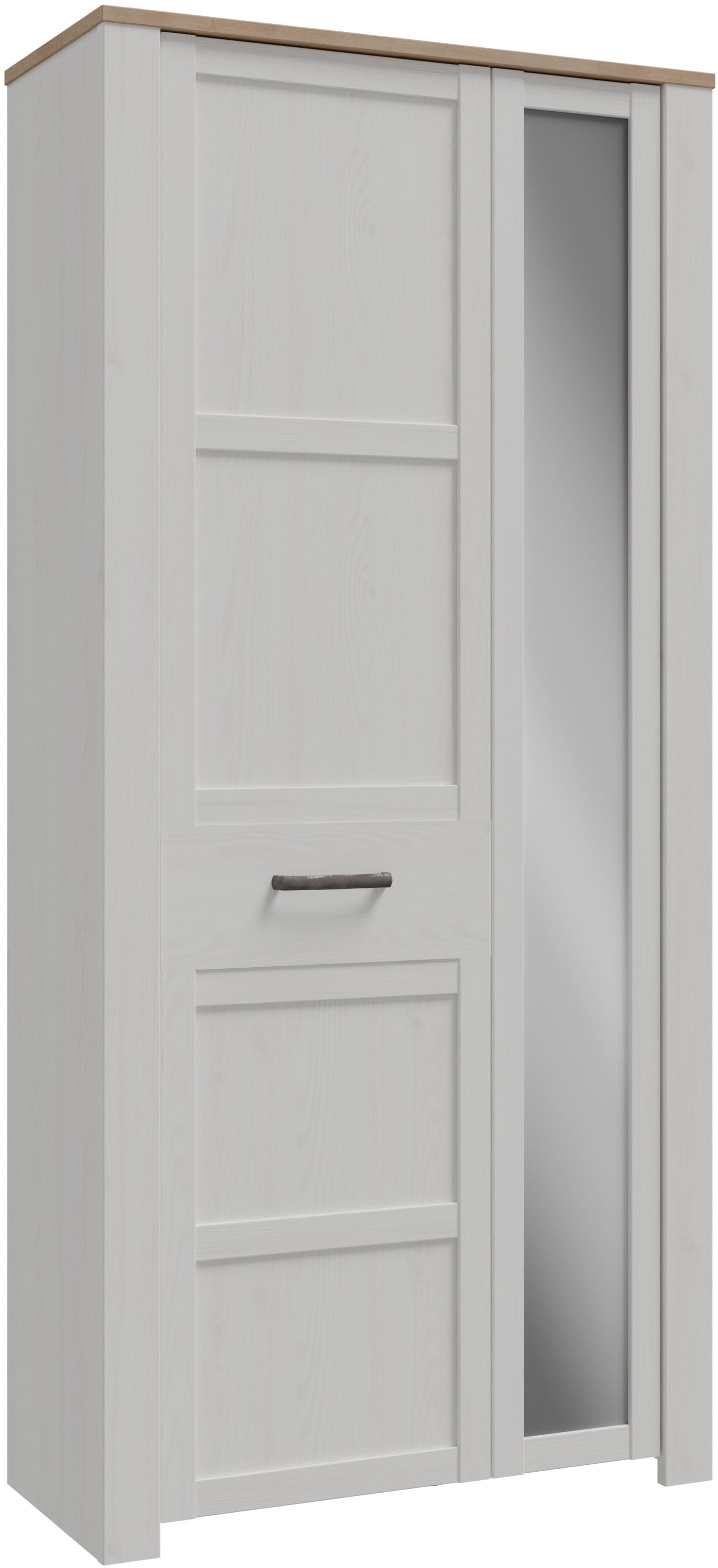 FORTE Garderobenschrank "Garderobenschrank, Höhe 205,4cm, Spiegel, Soft Close, Push to Open" B/H/T 94,4/205,4/42 cm