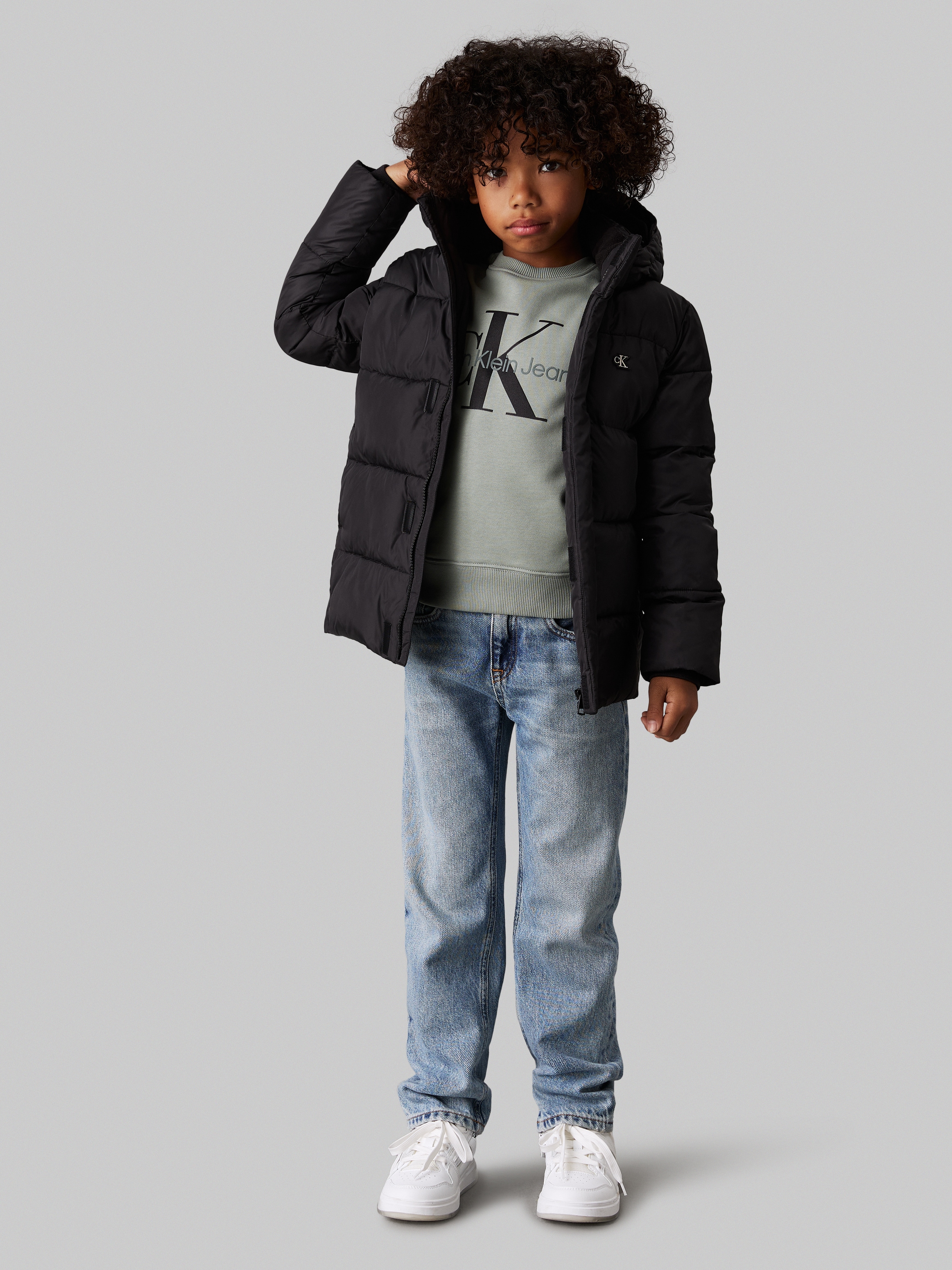 Calvin Klein Jeans Winterjacke »ESSENTIAL PUFFER JACKET«, mit Kapuze, für Kinder bis 16 Jahre und Calvin Klein Markenlabel