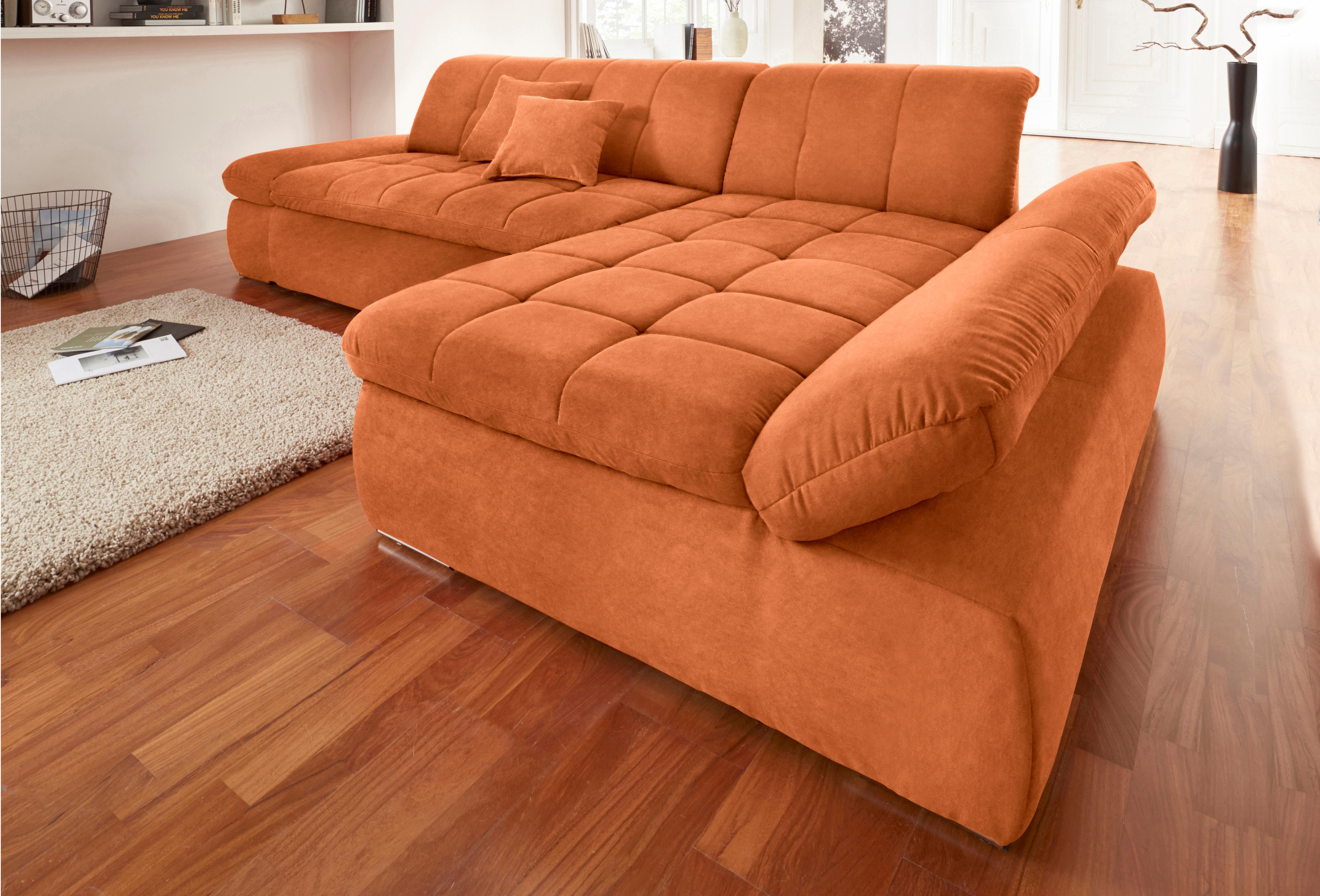 DOMO collection Ecksofa "NMORIC XXL, 300x172x80cm, viel Platz, bequem, L-Form" wahlweise mit Bettfunktion und Armlehnverstellung