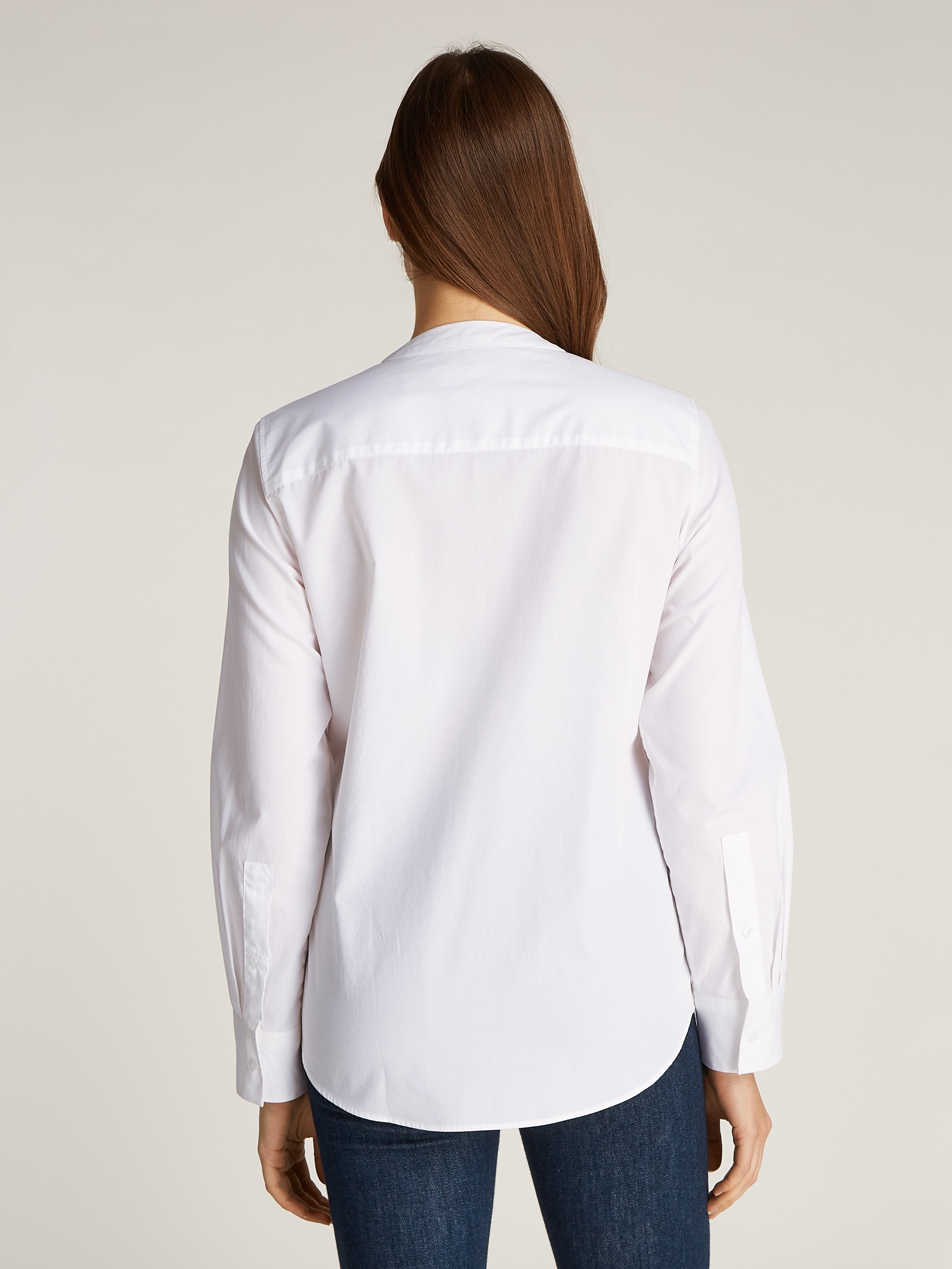 Tommy Hilfiger Shirtbluse "COLLARLESS POPLIN REGULAR SHIRT", mit Tommy Hilf günstig online kaufen