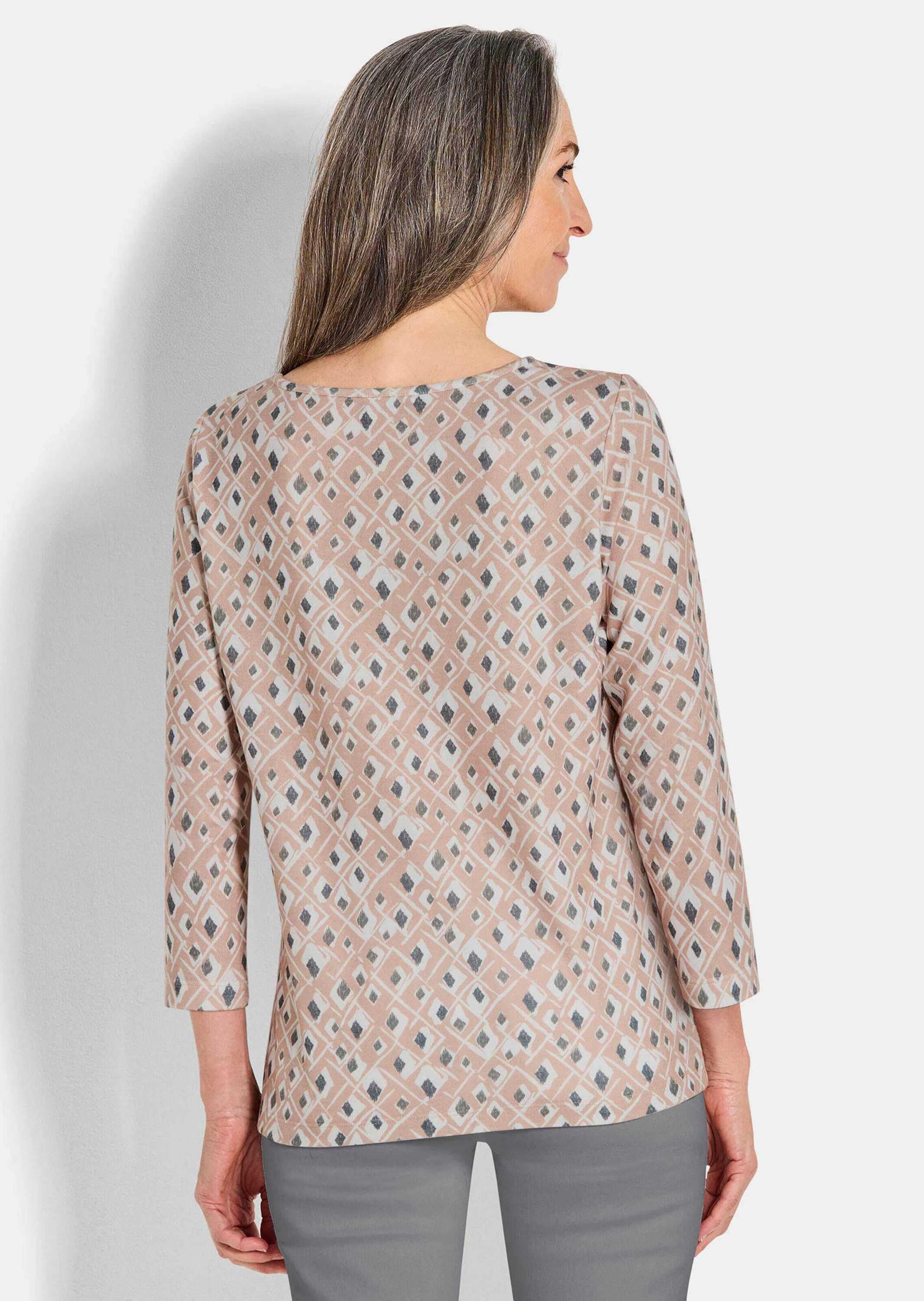GOLDNER Print-Shirt »Kurzgröße Druckshirt aus flauschigem Jersey«
