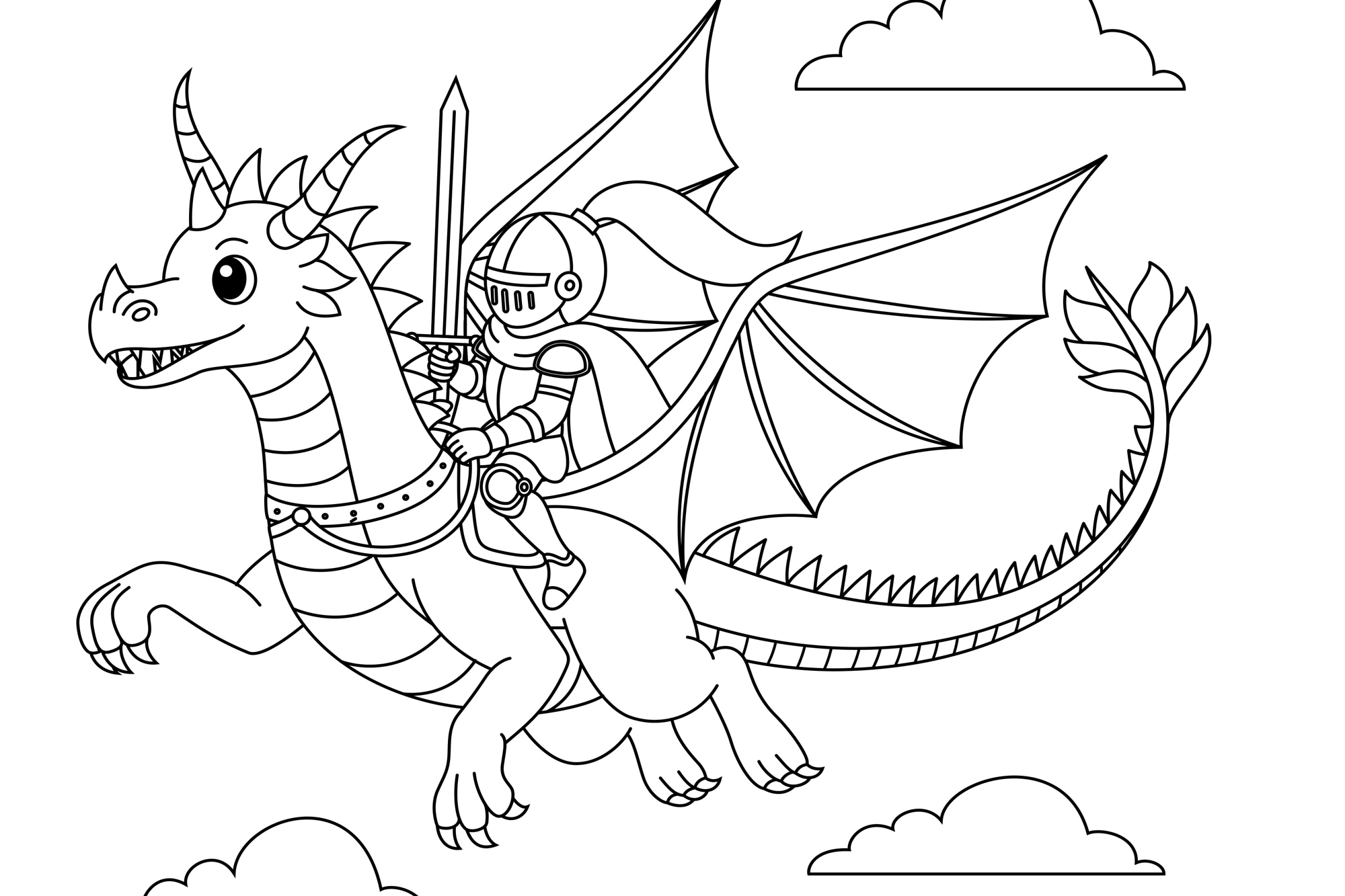 queence Bild "Fliegender Drache & Ritter", Drachen-Figuren-klassische Fanta günstig online kaufen