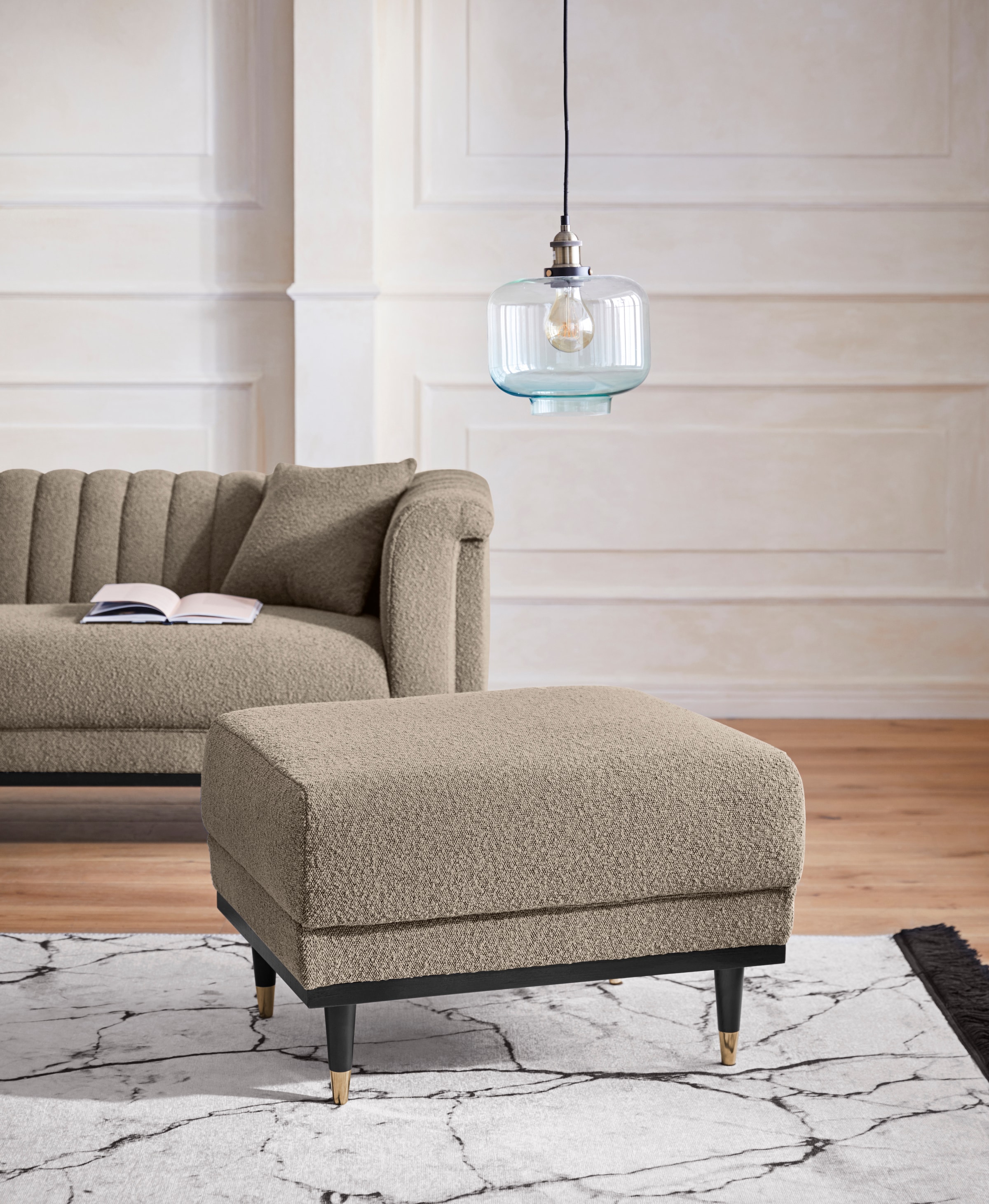Home affaire Polsterhocker "Chamby New", im Bouclé-Strukturbezug günstig online kaufen