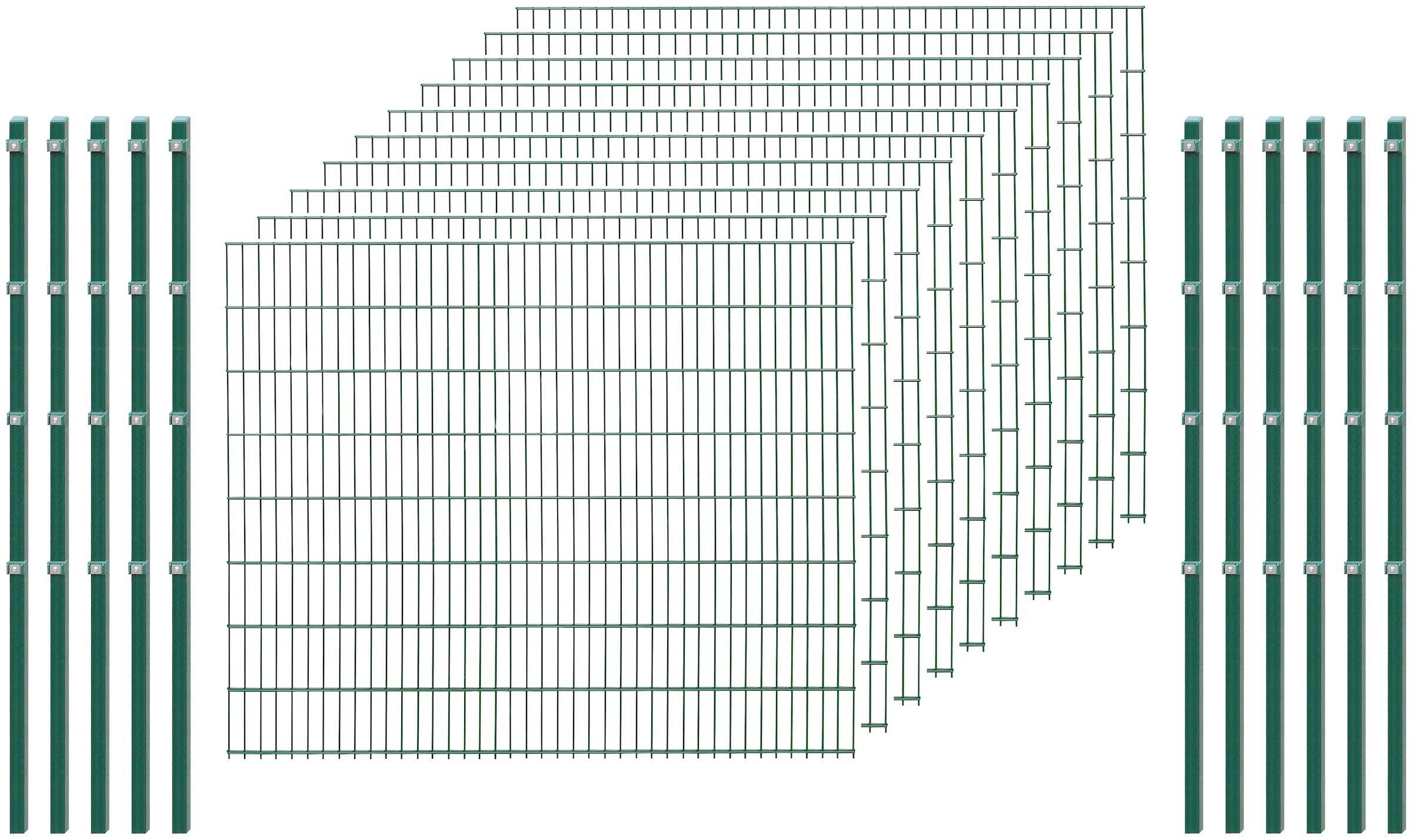 Arvotec Doppelstabmattenzaun »16 60«, (Set), 163 cm hoch, 10 Matten