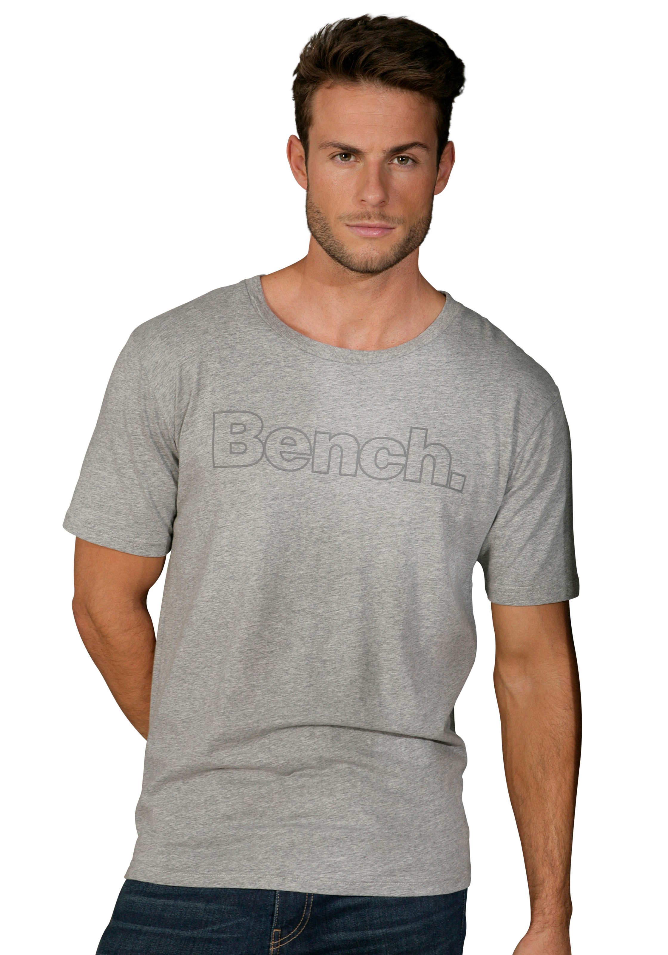Bench. Loungewear T-Shirt 2 Stk. Shirt mit Logoprint, Basicshirt mit Rundha günstig online kaufen